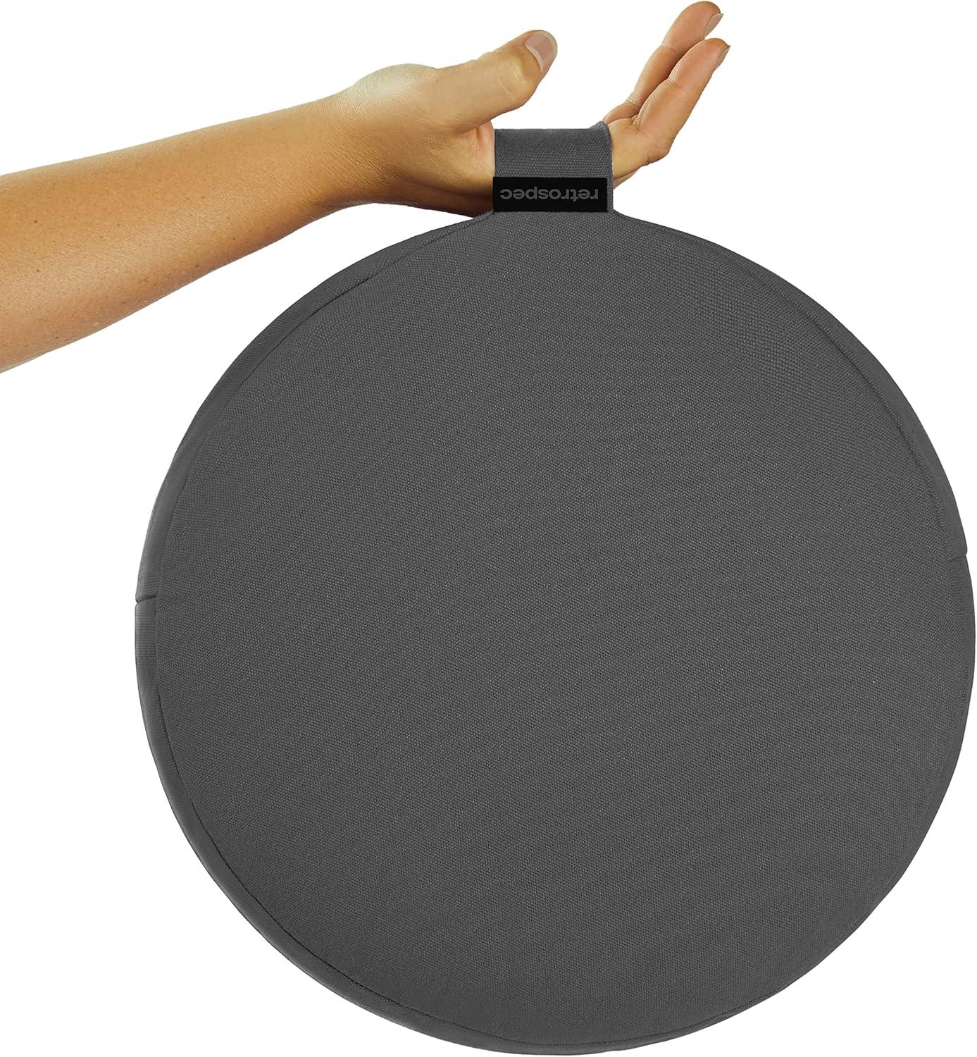Retrospec Sedona Zafu Meditation Cushion Filled w/Buckwheat Hulls – Yoga Pillow for Meditation Practices – Machine Washable 100% Cotton Cover & Durable Carry Handle, Round(Stone)