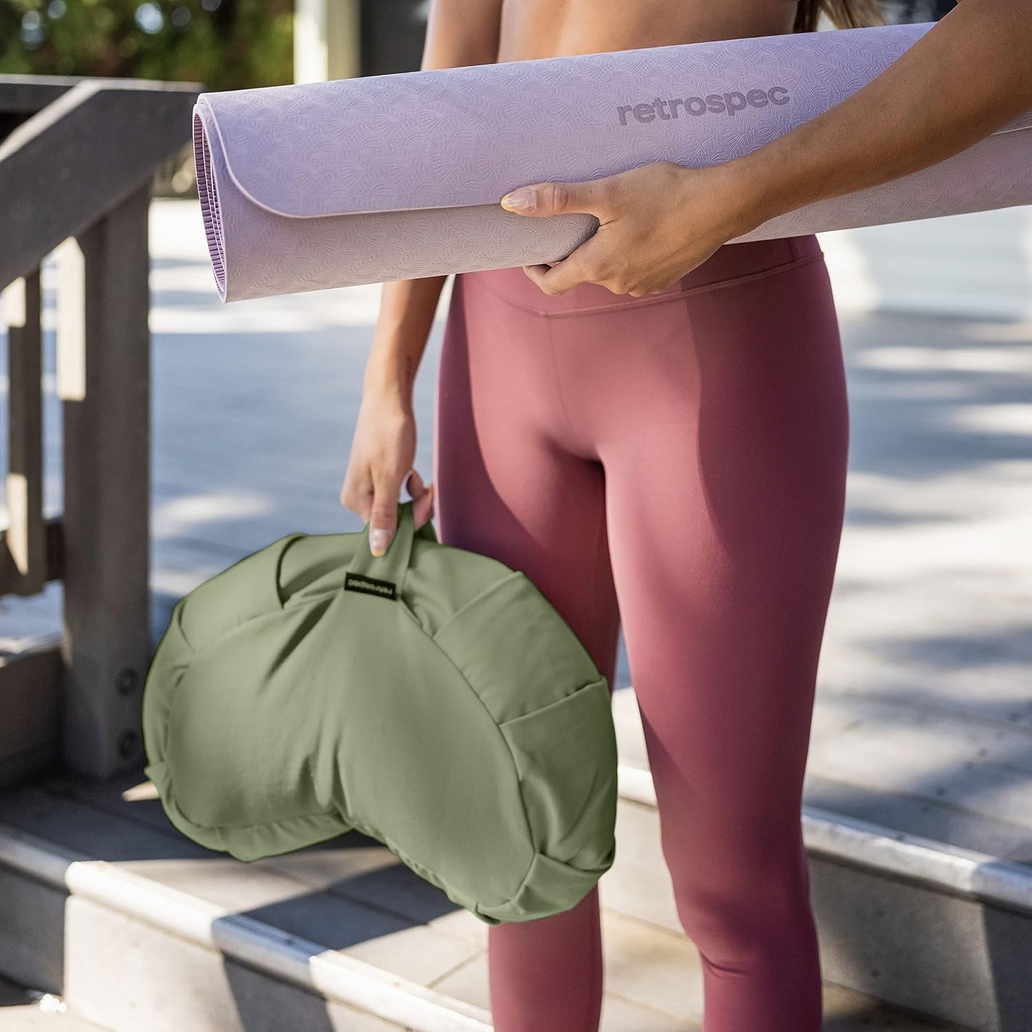 Retrospec Sedona Zafu Meditation Cushion with Buckwheat Hull Fill – Adjustable Yoga & Pilates Equipment Support – 17in Crescent Cotton Cover(Basil)