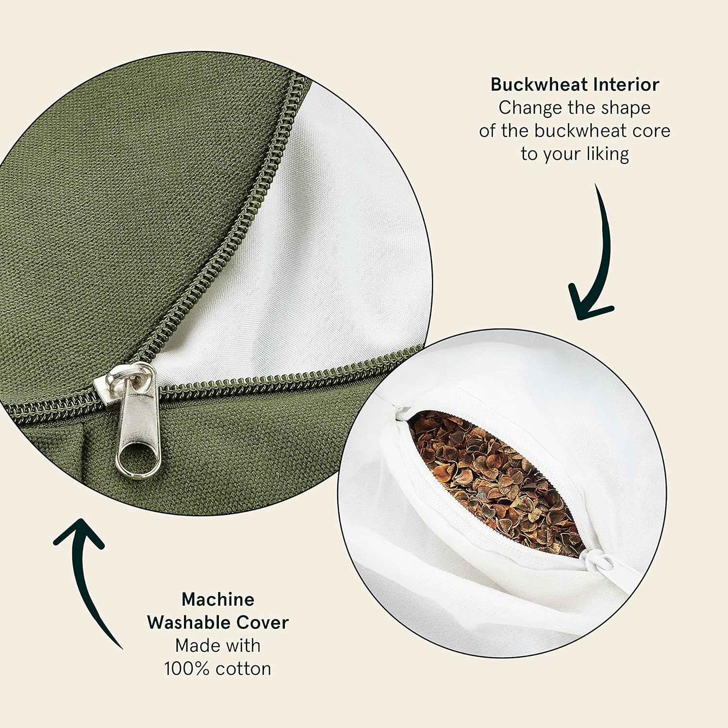 Retrospec Sedona Zafu Meditation Cushion Filled w/Buckwheat Hulls – Yoga Pillow for Meditation Practices – Machine Washable 100% Cotton Cover & Durable Carry Handle, Crescent, Black(Basil)