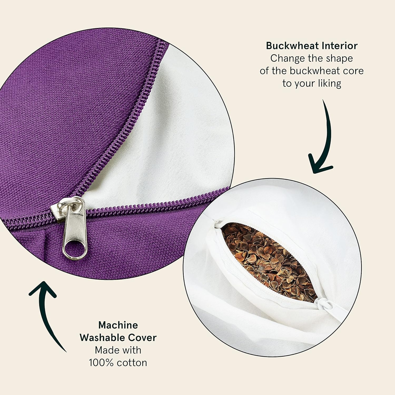 Retrospec Sedona Zafu Meditation Cushion Filled w/Buckwheat Hulls – Yoga Pillow for Meditation Practices – Machine Washable 100% Cotton Cover & Durable Carry Handle, Crescent, Black(Mulberry)