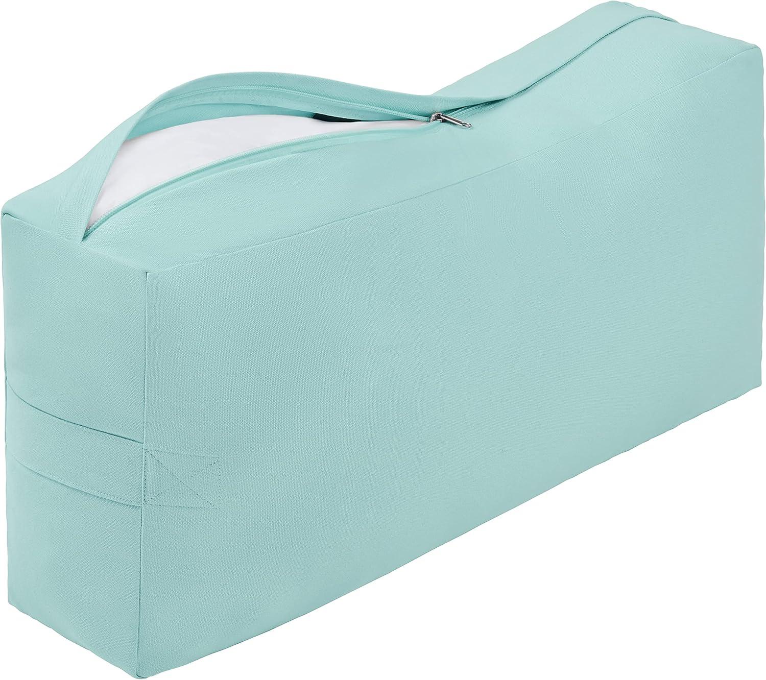 Retrospec Retrospec Sequoia Rectangular Yoga Bolster Pillow – Meditation Cushion for Yoga Practices – Includes Machine Washable 100% Cotton Cover & Durable Carry Handle(Sea Glass)