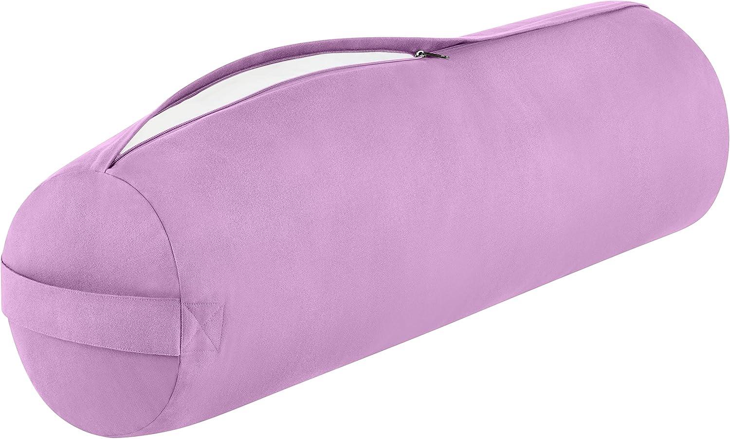 Retrospec Retrospec Sequoia Yoga Bolster Pillow – Meditation Cushion for Yoga Practices – Includes Machine Washable 100% Cotton Cover & Durable Carry Handle(Wisteria)