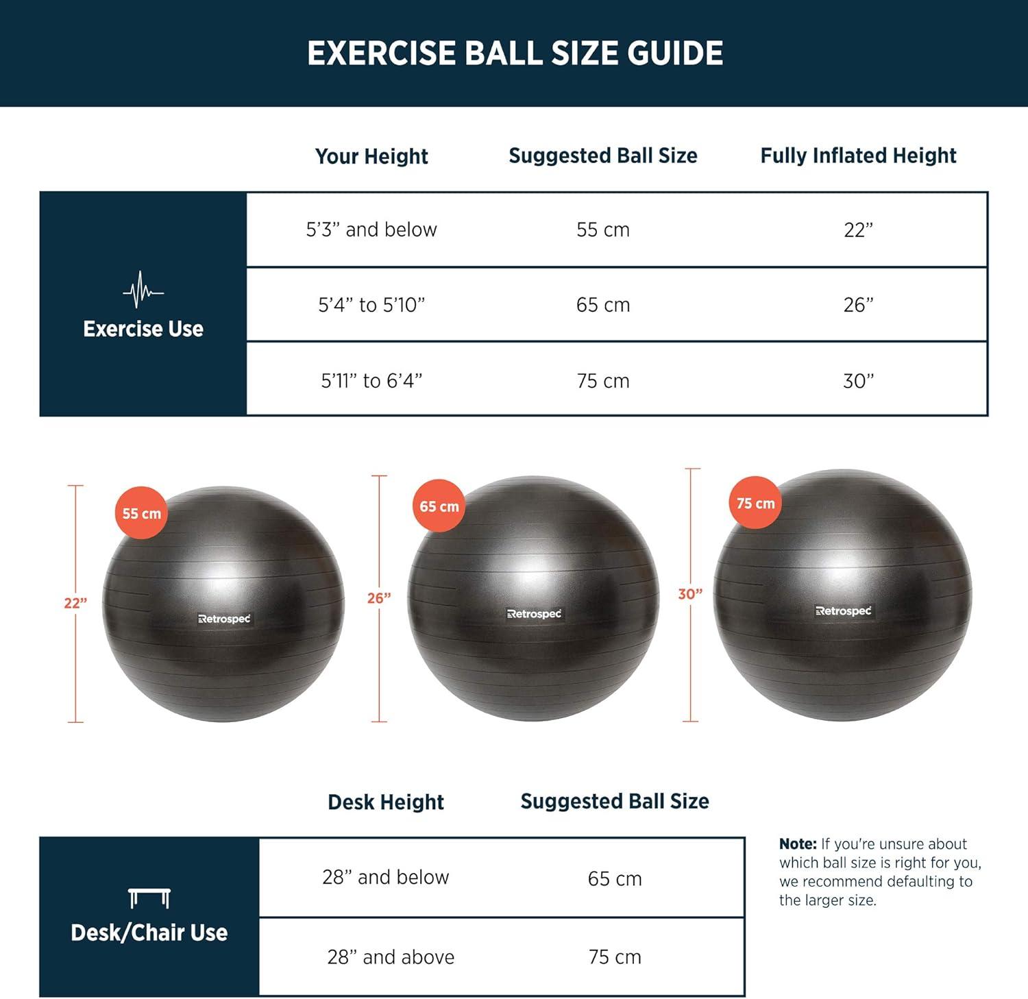 Retrospec Retrospec Luna Exercise Ball(Black 2020)