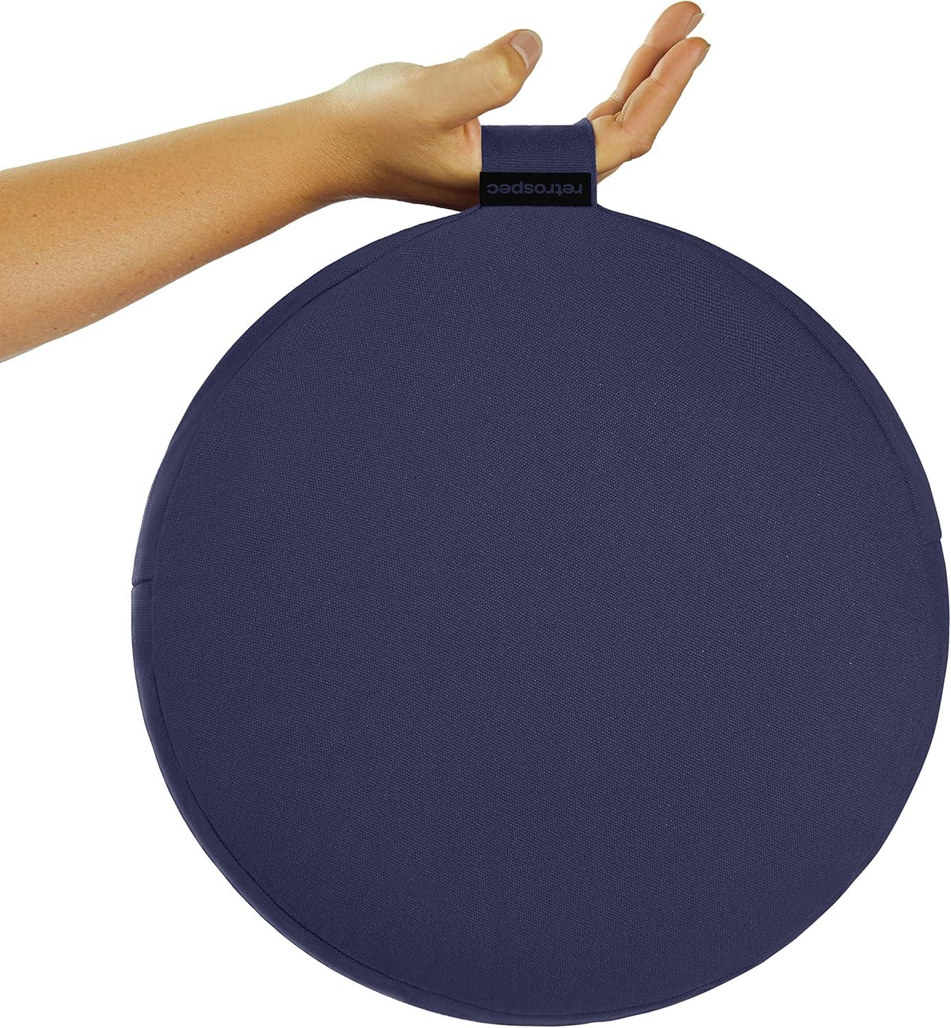 Retrospec Sedona Zafu Meditation Cushion Filled w/Buckwheat Hulls – Yoga Pillow for Meditation Practices – Machine Washable 100% Cotton Cover & Durable Carry Handle, Round(Midnight)