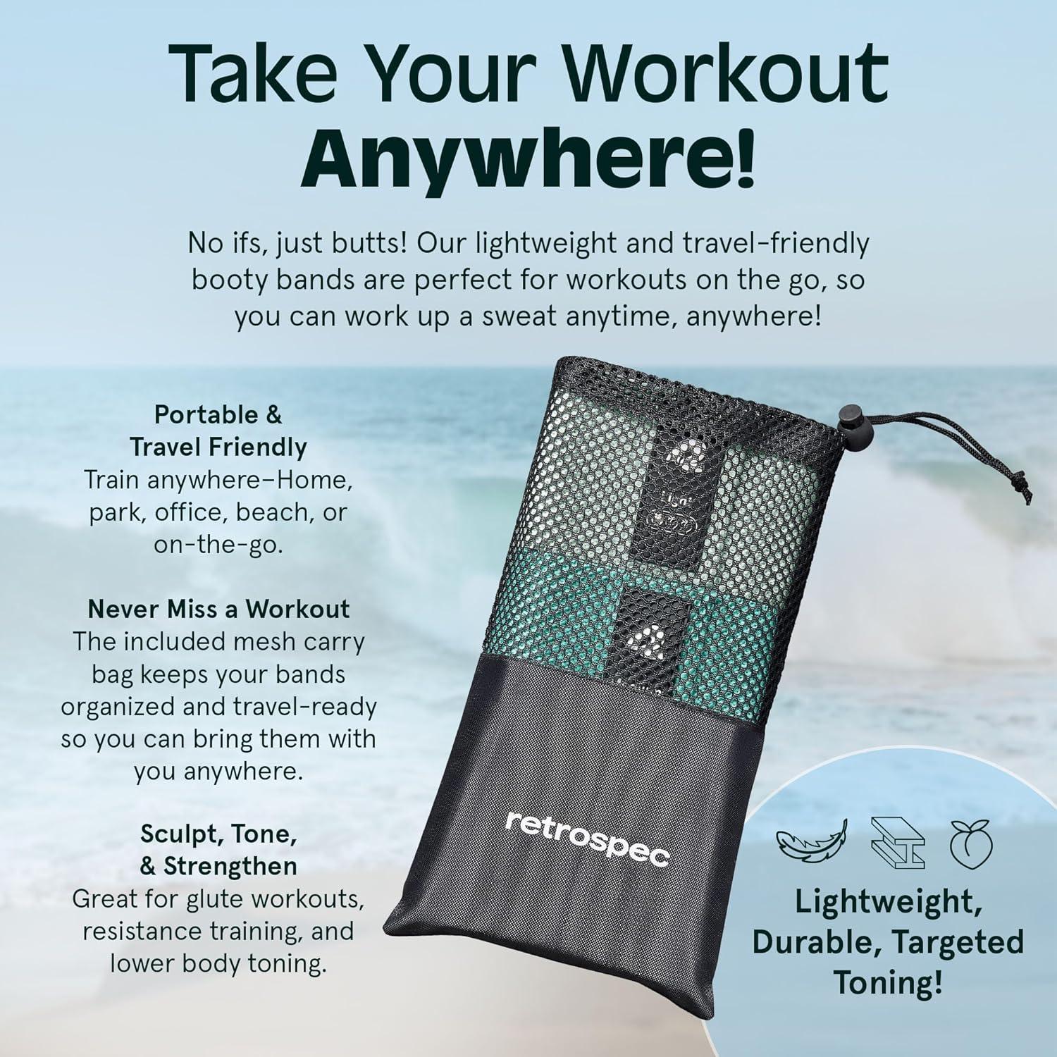 Retrospec Engage Resistance Booty Bands(Ocean’s Bottom)