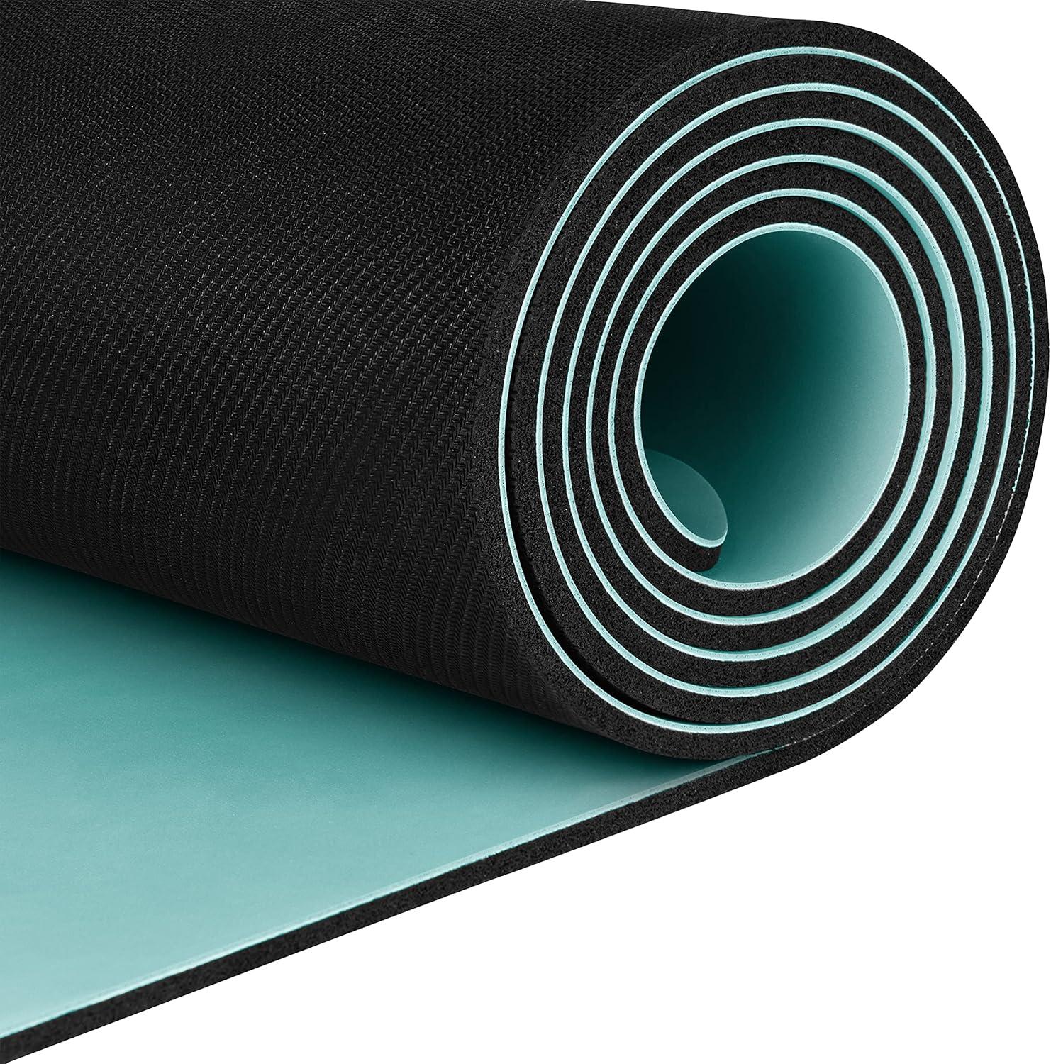 Retrospec Laguna 5mm Yoga Mat – Fitness Mat for Women, Men & Children, Slip-Resistant and Moisture Absorbing Exercise Mat for Home, Pilates, Yoga and Floor Workouts(Blue Ridge)