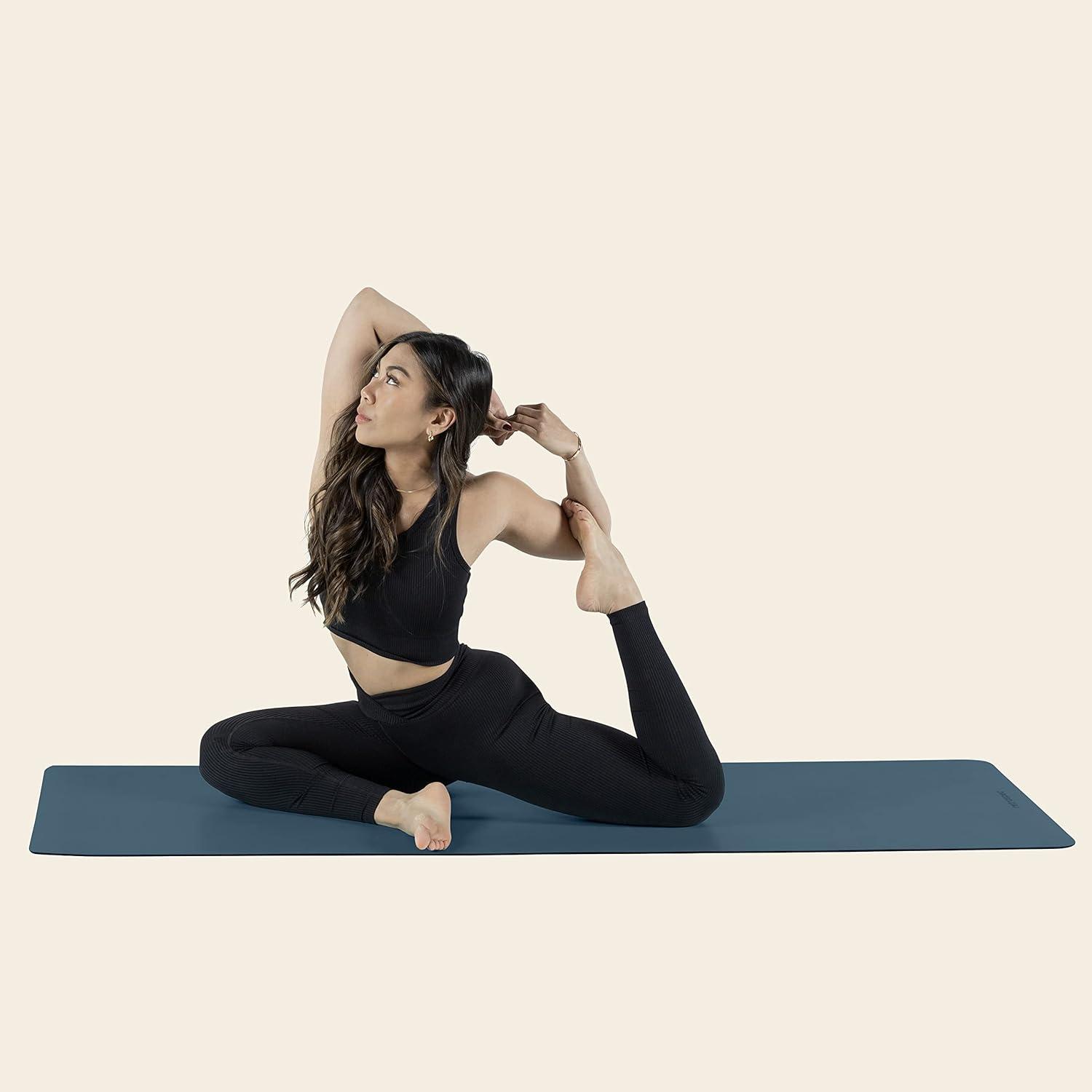 Retrospec Laguna 5mm Yoga Mat – Fitness Mat for Women, Men & Children, Slip-Resistant and Moisture Absorbing Exercise Mat for Home, Pilates, Yoga and Floor Workouts(Ocean Blue)