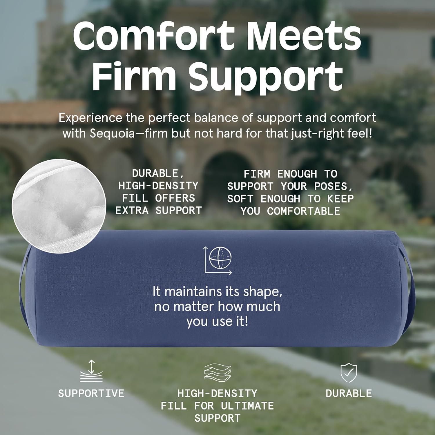 Retrospec Retrospec Sequoia Yoga Bolster Pillow – Meditation Cushion for Yoga Practices – Includes Machine Washable 100% Cotton Cover & Durable Carry Handle(MIdnight)