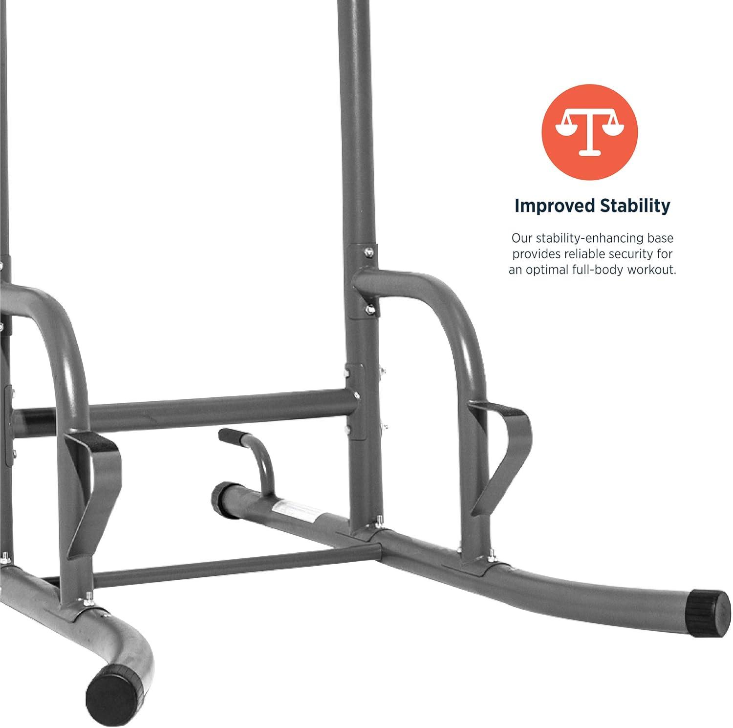 Retrospec Power Tower for Functional Fitness Home Gym Strength Trainer; Pads(Black Pads)