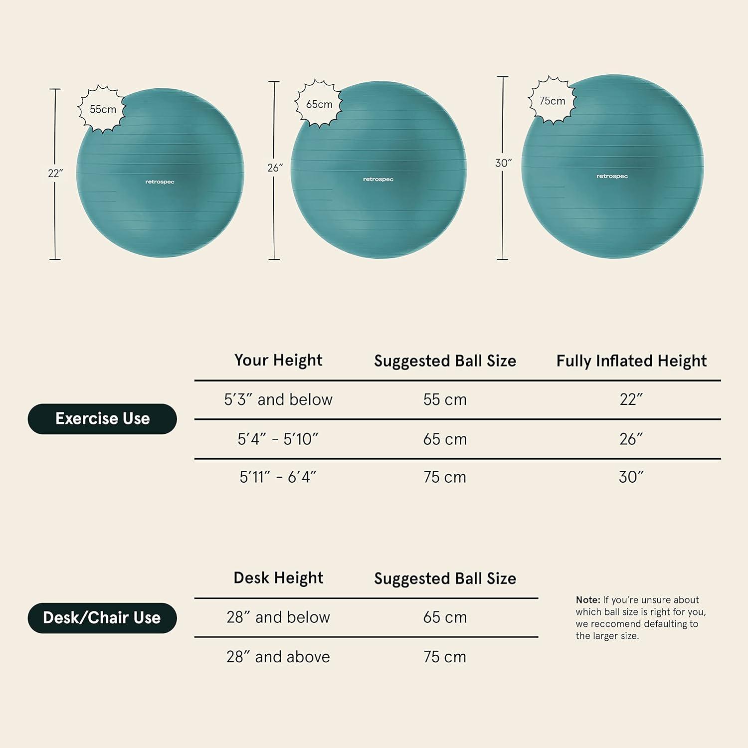 Retrospec Retrospec Luna Exercise Ball(Turquoise)
