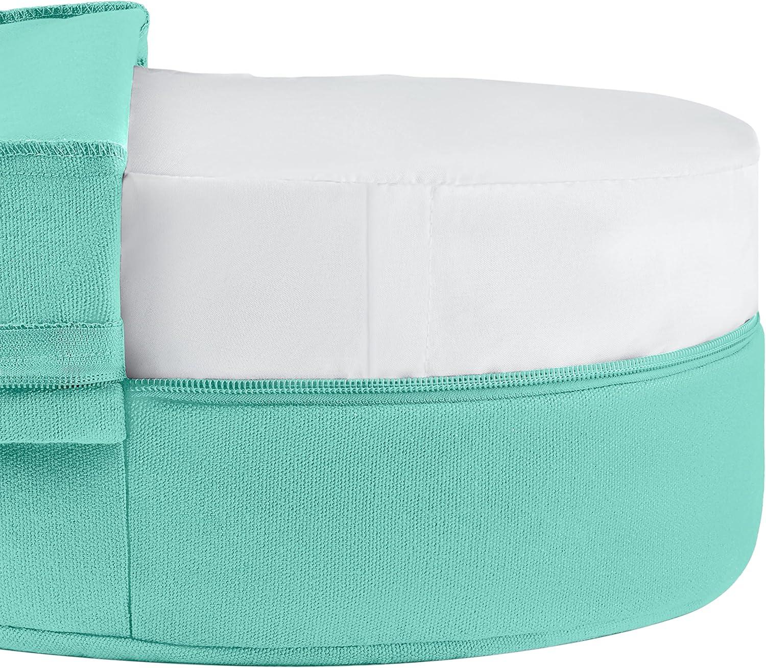 Retrospec Sedona Zafu Meditation Cushion Filled w/Buckwheat Hulls – Yoga Pillow for Meditation Practices – Machine Washable 100% Cotton Cover & Durable Carry Handle, Round(Sea Glass)