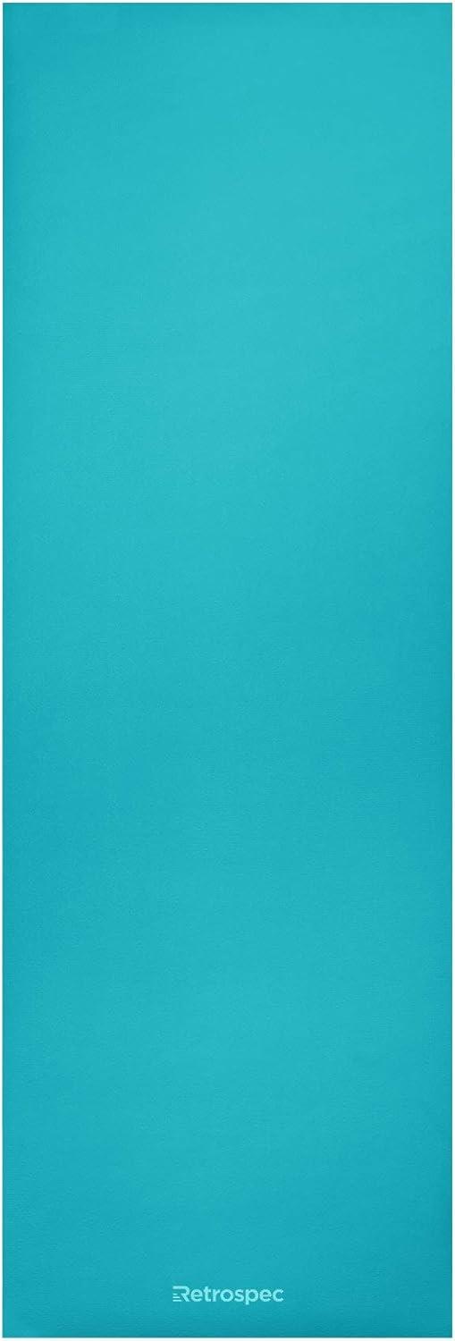 Retrospec Pismo Yoga Mat w/Nylon Strap for Men & Women – Non Slip Exercise Mat for Yoga, Pilates, Stretching, Floor & Fitness Workouts, .5mm Thick, Easy to Clean(Turquoise)