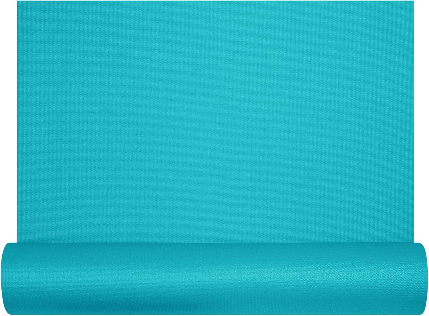 Retrospec Pismo Yoga Mat w/Nylon Strap for Men & Women – Non Slip Exercise Mat for Yoga, Pilates, Stretching, Floor & Fitness Workouts, .5mm Thick, Easy to Clean(Turquoise)