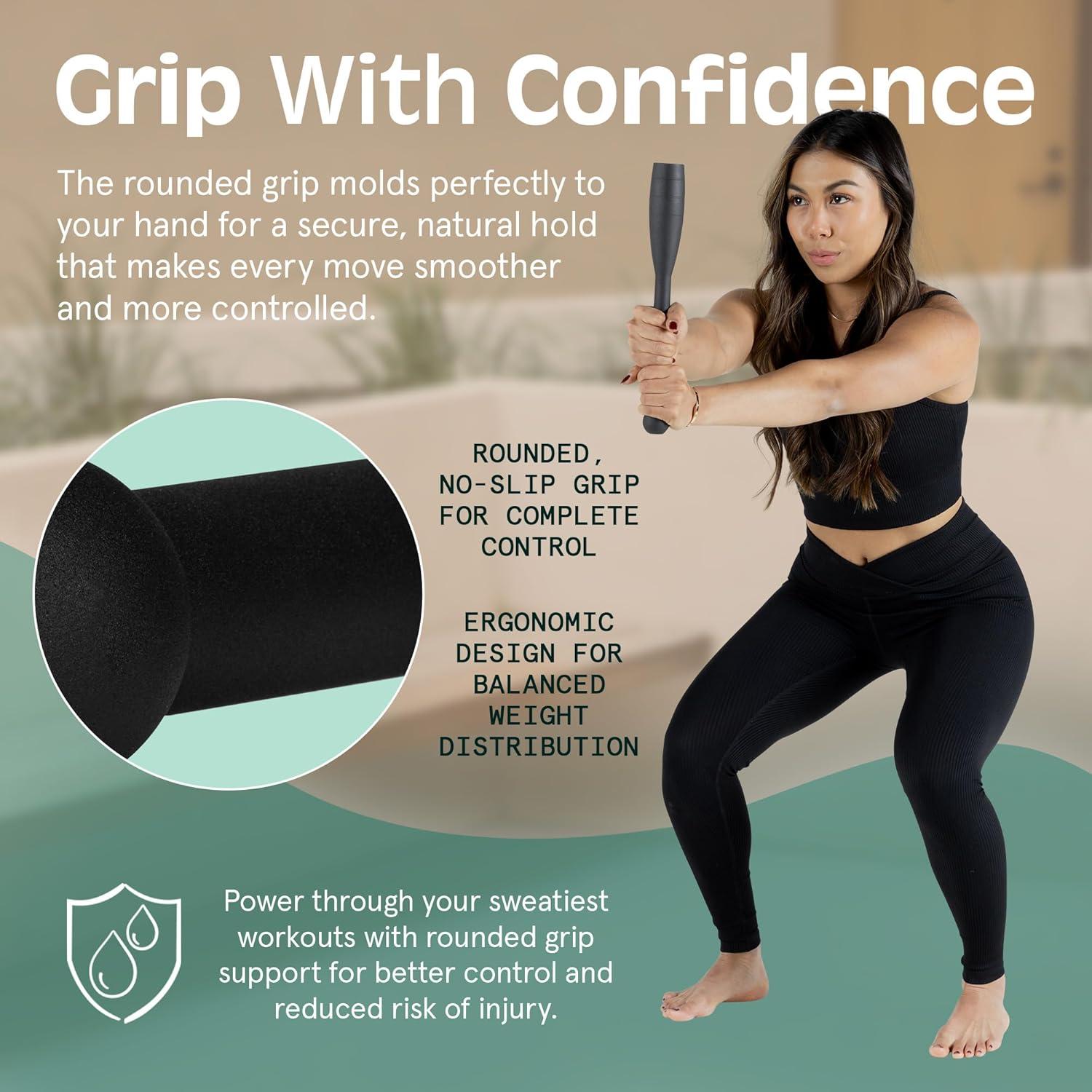Retrospec Grip Steel Club Strength Training, Rehabilitation, Stretching, Conditioning and Rotational Training – 5, 10, 15lb Options for Women & Men(Matte Black)
