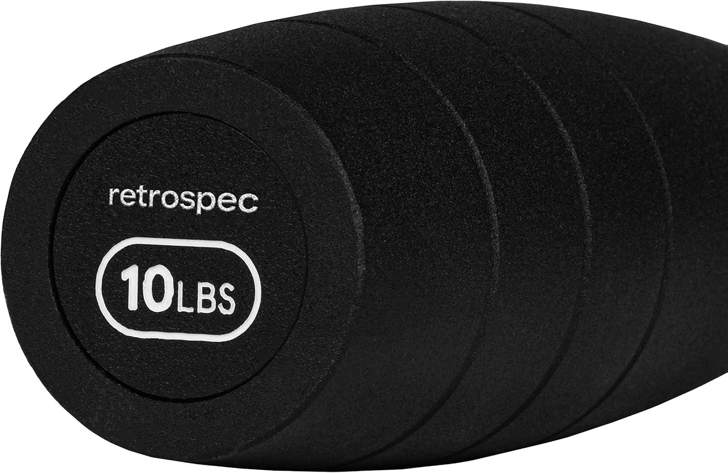 Retrospec Grip Steel Club Strength Training, Rehabilitation, Stretching, Conditioning and Rotational Training – 5, 10, 15lb Options for Women & Men(Matte Black)