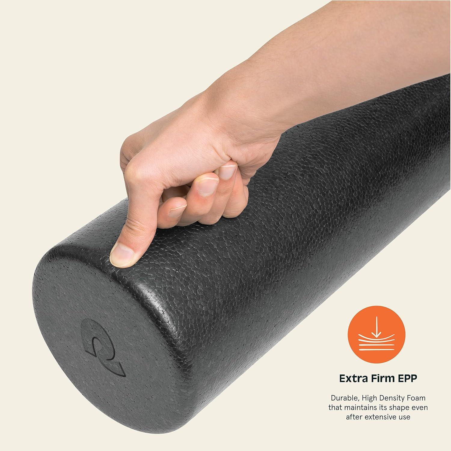 Retrospec Relief Foam Roller 18″ & 36″ High-Density EPP Extra Firm Round Foam Roller for Exercise, Massage Yoga, Pilates and Post Workout Muscle Recovery(Black)