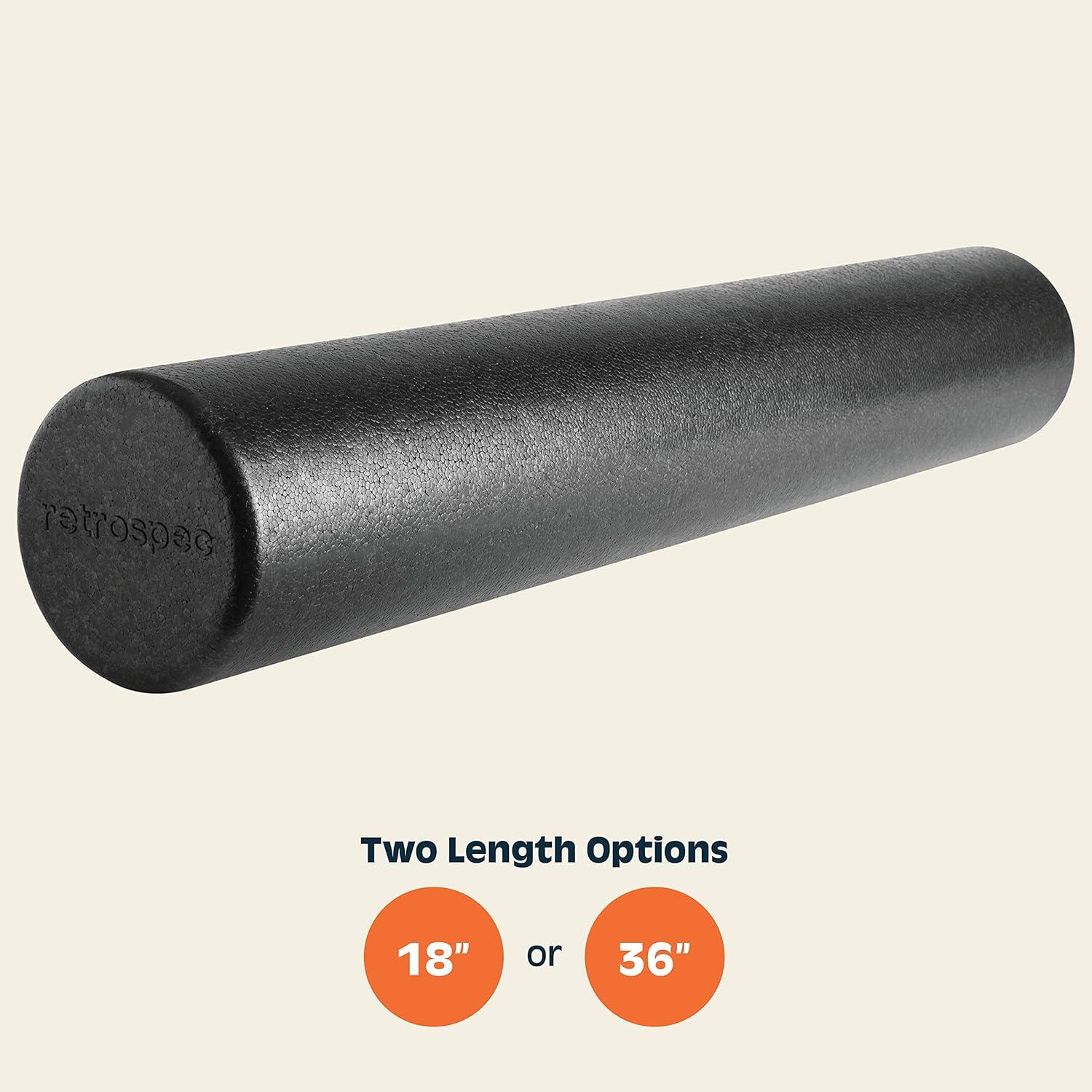 Retrospec Relief Foam Roller 18″ & 36″ High-Density EPP Extra Firm Round Foam Roller for Exercise, Massage Yoga, Pilates and Post Workout Muscle Recovery(Black)