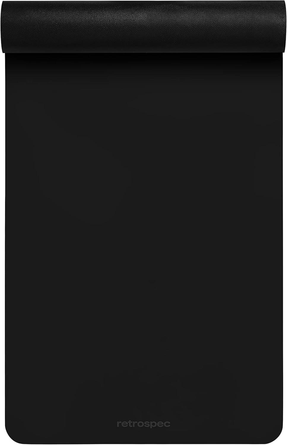 Retrospec Laguna 5mm Yoga Mat – Fitness Mat for Women, Men & Children, Slip-Resistant and Moisture Absorbing Exercise Mat for Home, Pilates, Yoga and Floor Workouts(Black)