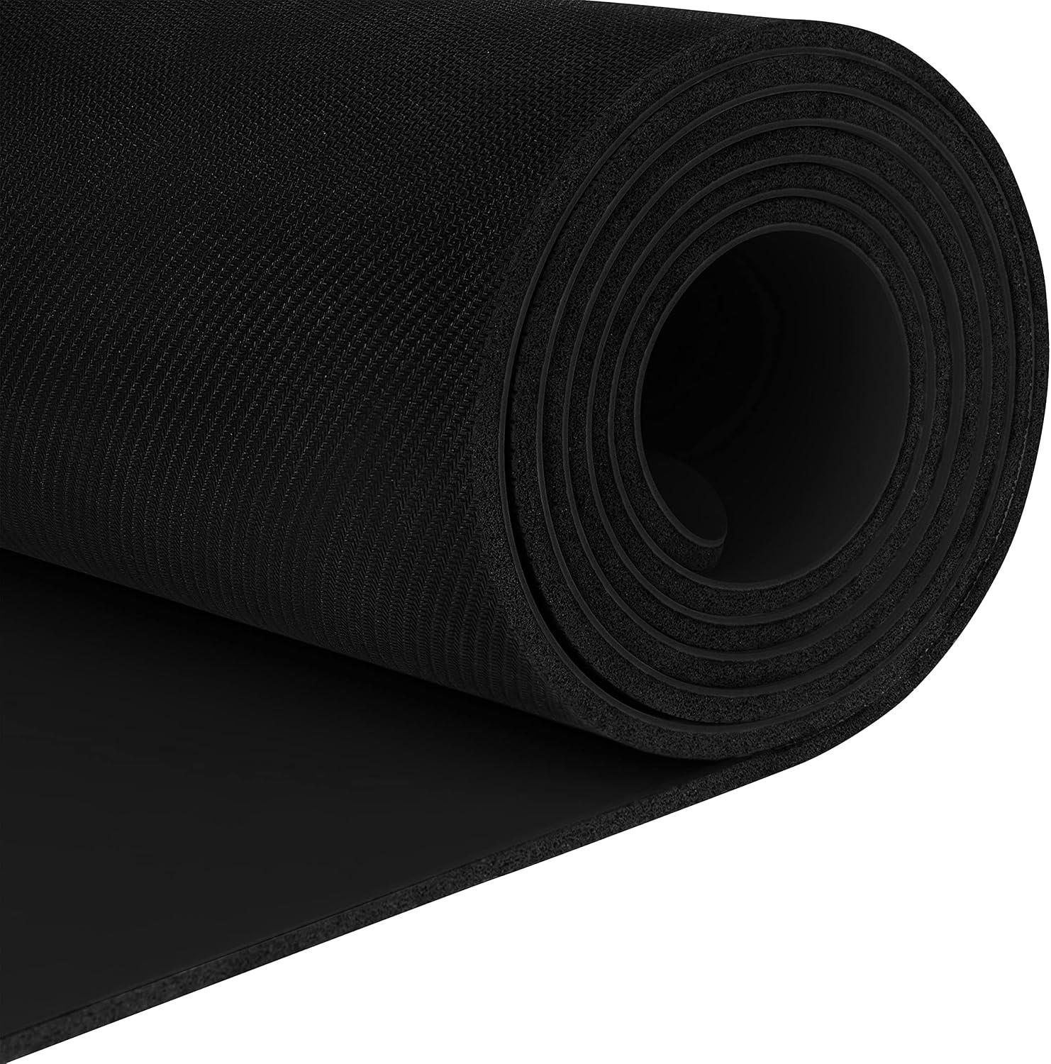 Retrospec Laguna 5mm Yoga Mat – Fitness Mat for Women, Men & Children, Slip-Resistant and Moisture Absorbing Exercise Mat for Home, Pilates, Yoga and Floor Workouts(Black)