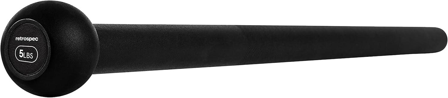 Retrospec Revolve Steel Macebell for Strength Training, Rehabilitation, Stretching, Conditioning and Rotational Training – 5, 7, 10, 15, 20, 30lb Options for Women & Men(Matte Black)