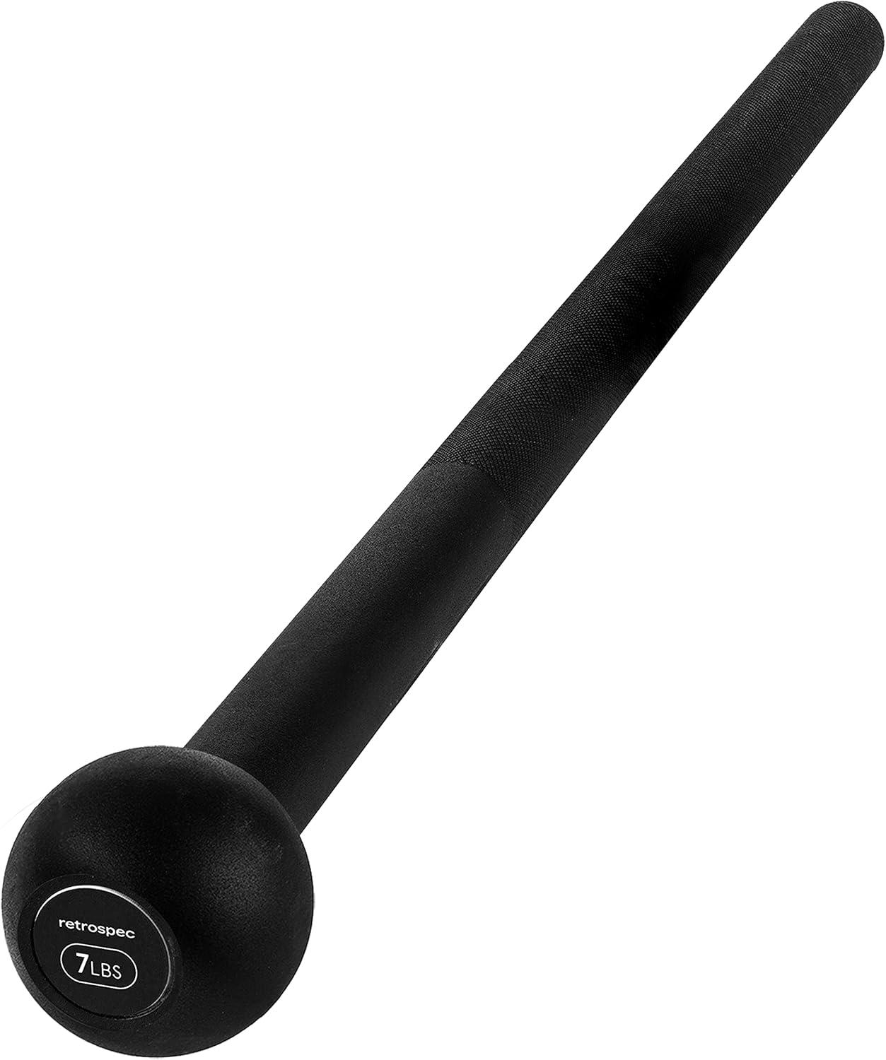 Retrospec Revolve Steel Macebell for Strength Training, Rehabilitation, Stretching, Conditioning and Rotational Training – 5, 7, 10, 15, 20, 30lb Options for Women & Men(Matte Black)