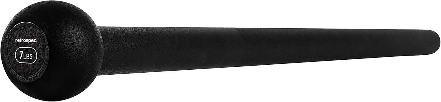 Retrospec Revolve Steel Macebell for Strength Training, Rehabilitation, Stretching, Conditioning and Rotational Training – 5, 7, 10, 15, 20, 30lb Options for Women & Men(Matte Black)