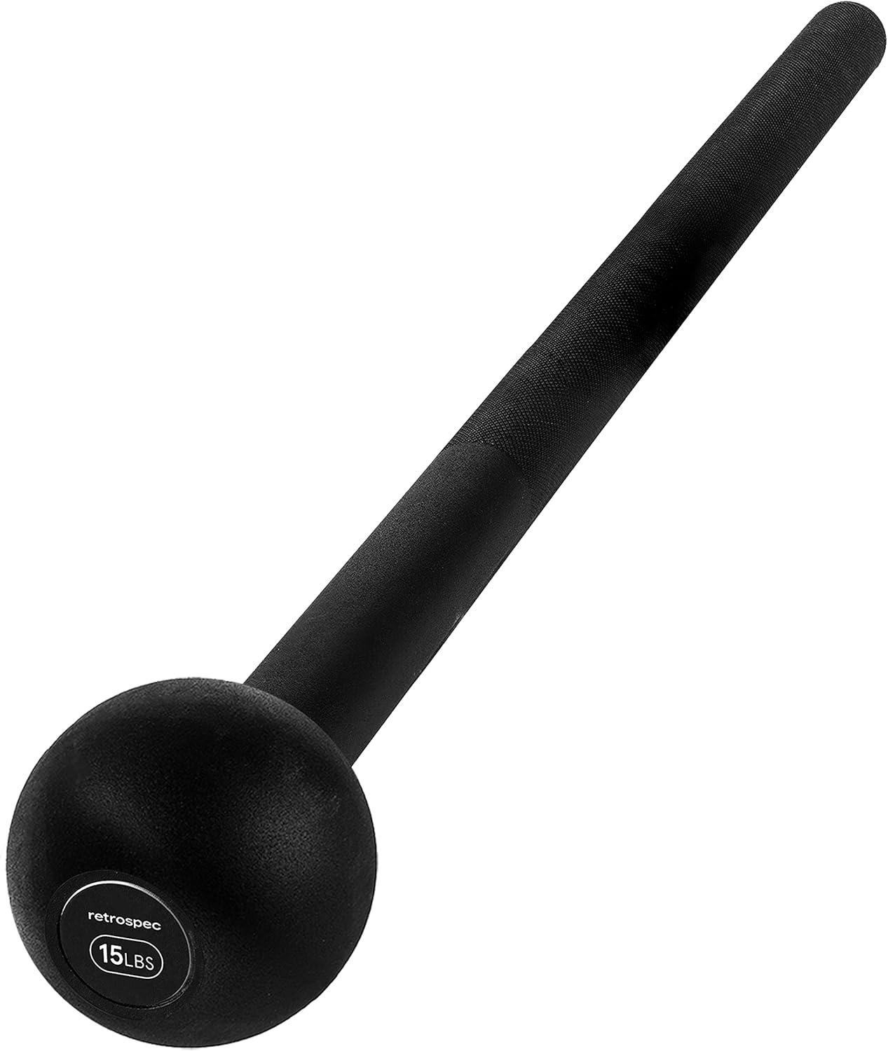 Retrospec Revolve Steel Macebell for Strength Training, Rehabilitation, Stretching, Conditioning and Rotational Training – 5, 7, 10, 15, 20, 30lb Options for Women & Men(Matte Black)