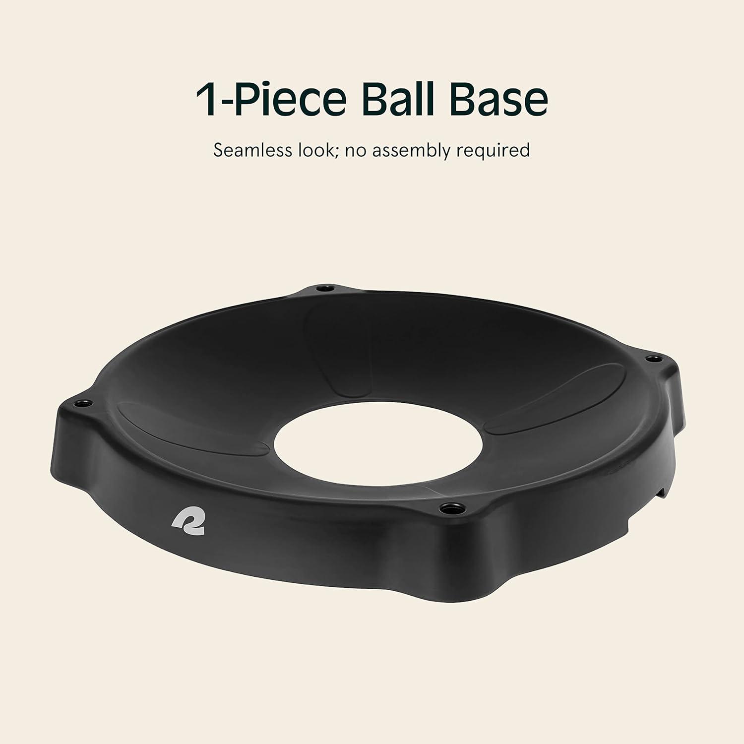 Retrospec Exercise Ball Base – Versatile Yoga and Pilates Accessory, Fits 45, 55, 65, 75cm Balls, Durable ABS Plastic Construction
