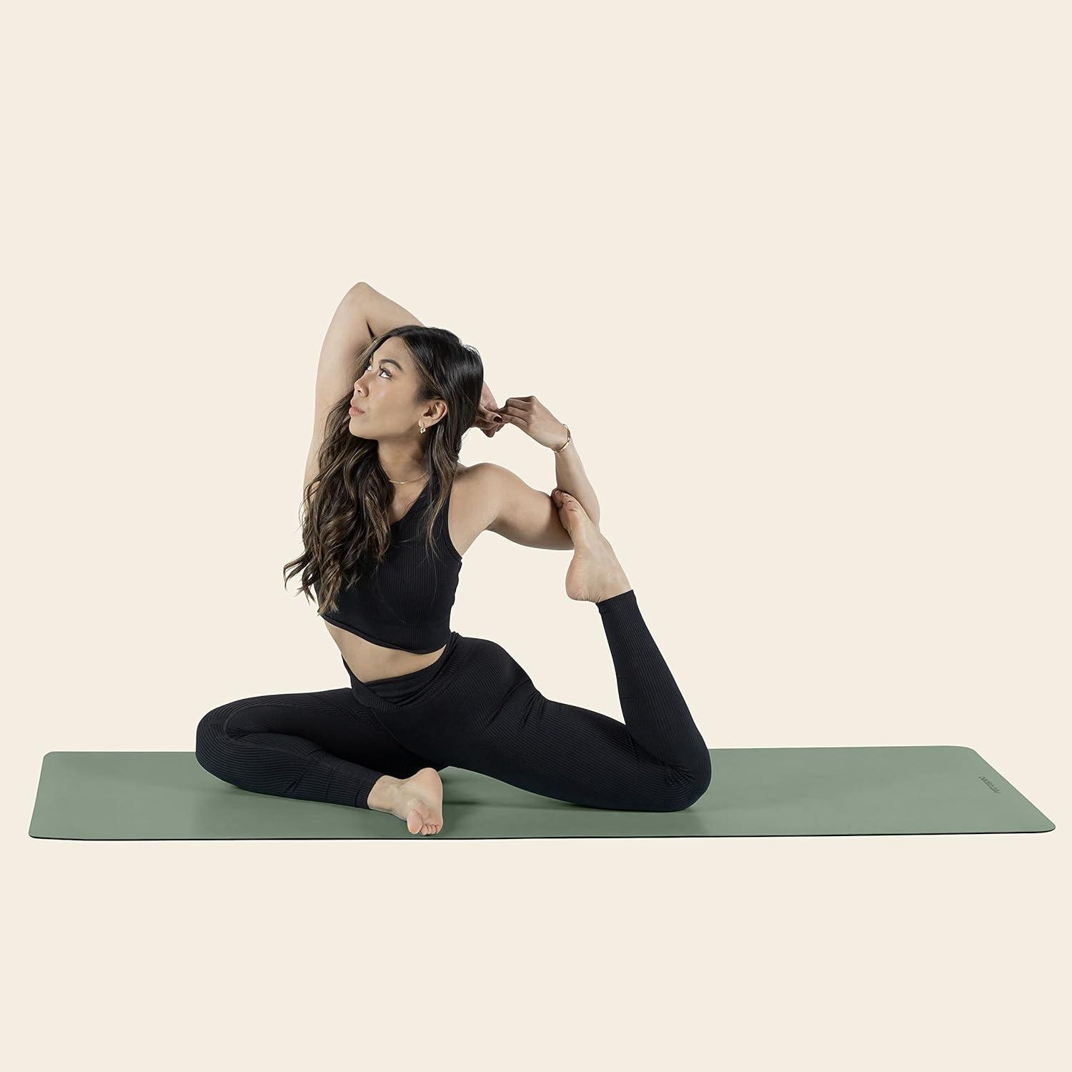 Retrospec Laguna 5mm Yoga Mat – Fitness Mat for Women, Men & Children, Slip-Resistant and Moisture Absorbing Exercise Mat for Home, Pilates, Yoga and Floor Workouts(Sage)