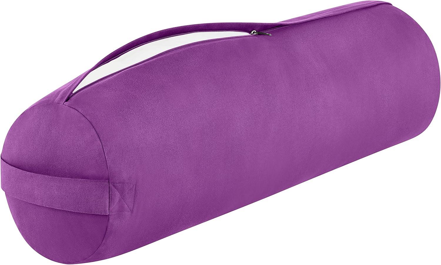 Retrospec Retrospec Sequoia Yoga Bolster Pillow – Meditation Cushion for Yoga Practices – Includes Machine Washable 100% Cotton Cover & Durable Carry Handle(Mulberry)