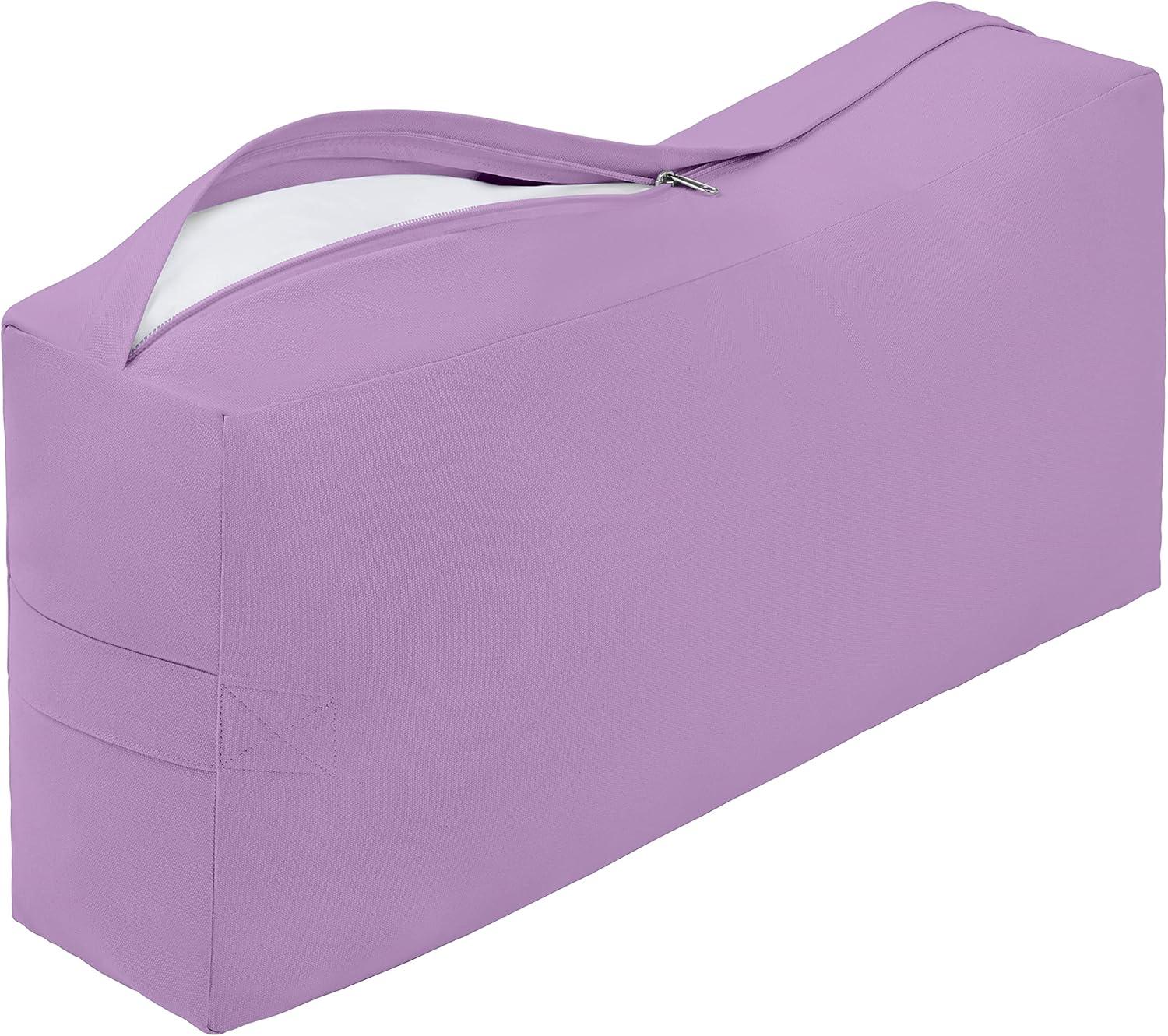 Retrospec Retrospec Sequoia Rectangular Yoga Bolster Pillow – Meditation Cushion for Yoga Practices – Includes Machine Washable 100% Cotton Cover & Durable Carry Handle(Wisteria)