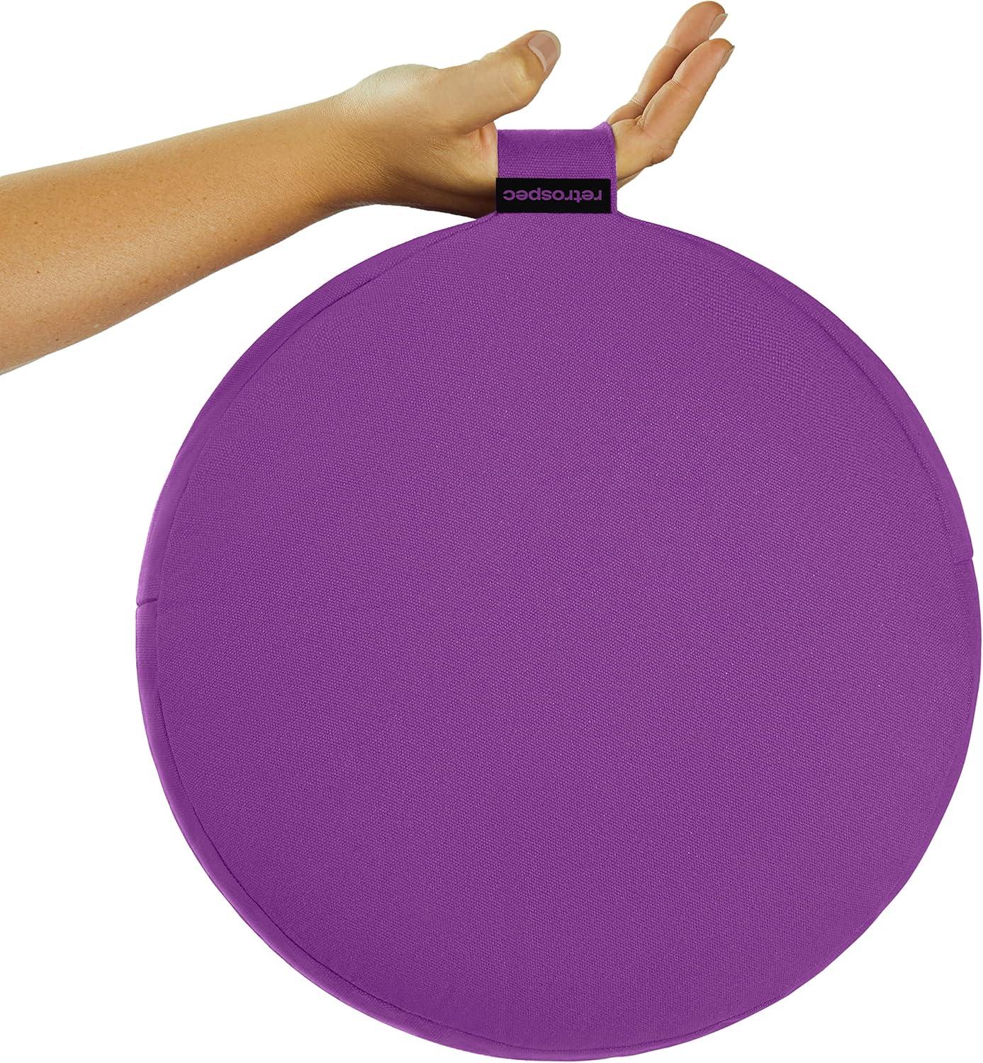 Retrospec Sedona Zafu Meditation Cushion Filled w/Buckwheat Hulls – Yoga Pillow for Meditation Practices – Machine Washable 100% Cotton Cover & Durable Carry Handle, Round(Mulberry)