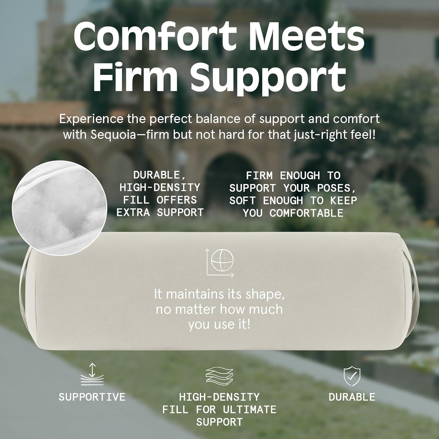 Retrospec Retrospec Sequoia Yoga Bolster Pillow – Meditation Cushion for Yoga Practices – Includes Machine Washable 100% Cotton Cover & Durable Carry Handle(Oatmeal)