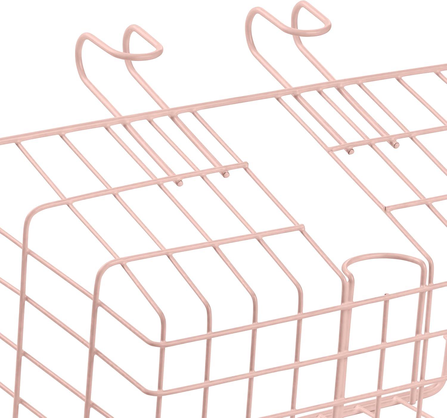 Retrospec Apollo-Lite Lift-Off Bike Basket – Detachable Steel Handlebar Basket with Carrying Handle for Commuting, Shopping & Beach Trips – 14.5in x 9.5in Weather-Resistant Biking Gear(Blush)