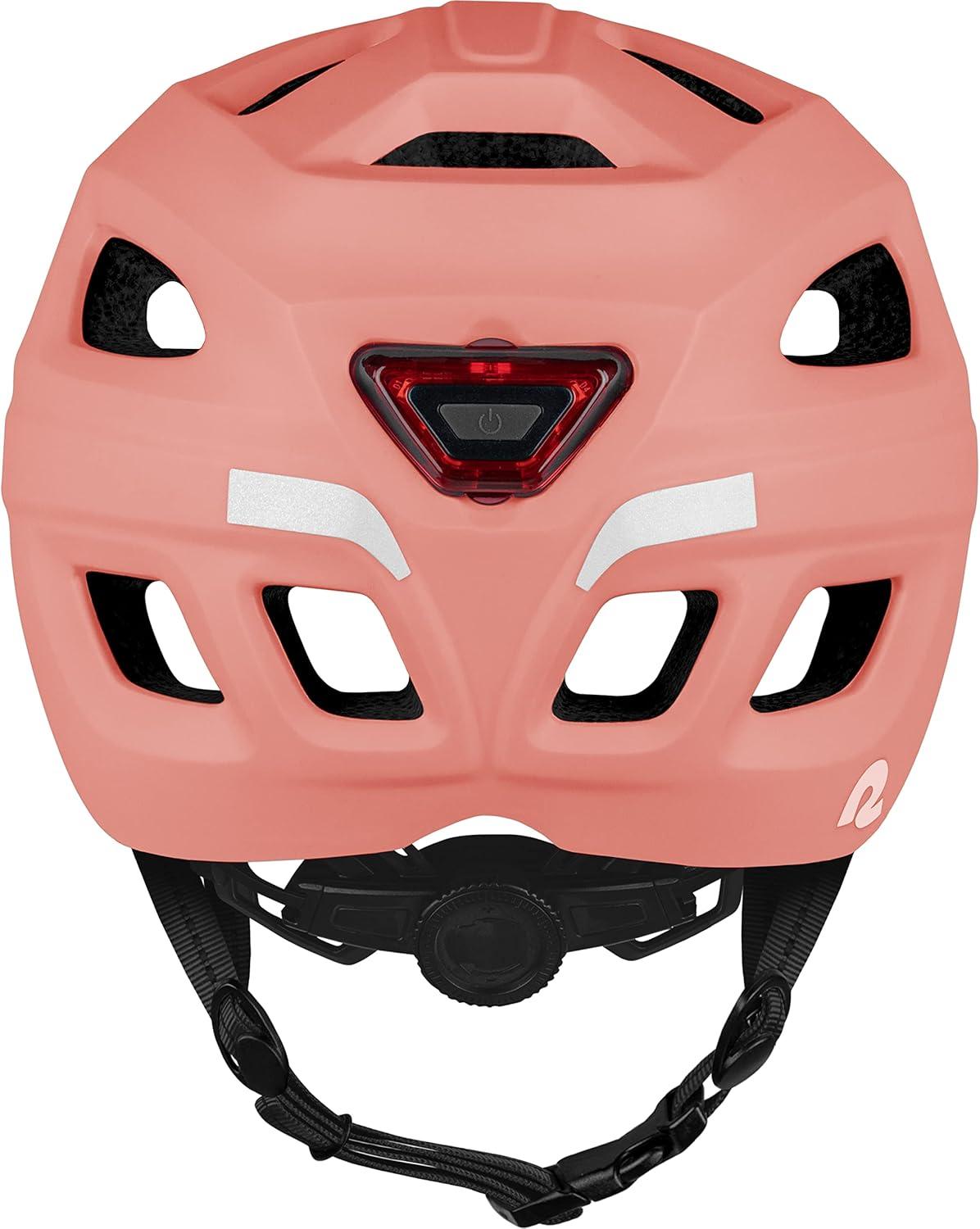 Retrospec Lennon Adult Bike Helmet with LED Safety Light Adjustable Dial & Removable Visor – Adjustable Bicycle Cycling Helmet for Men & Women(Matte Melon)