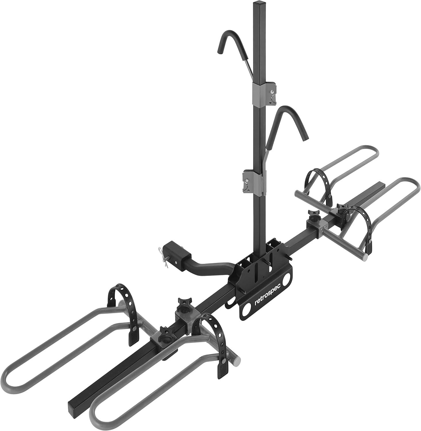 Retrospec Lenox Car Hitch Mount Tray Bike Rack W/ 2-Inch Receiver – 2 Bicycle Carrier – Class II or III Trailer Hitch(Black)
