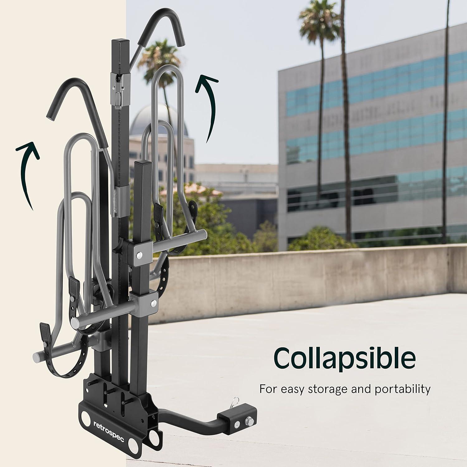 Retrospec Lenox Car Hitch Mount Tray Bike Rack W/ 2-Inch Receiver – 2 Bicycle Carrier – Class II or III Trailer Hitch(Black)