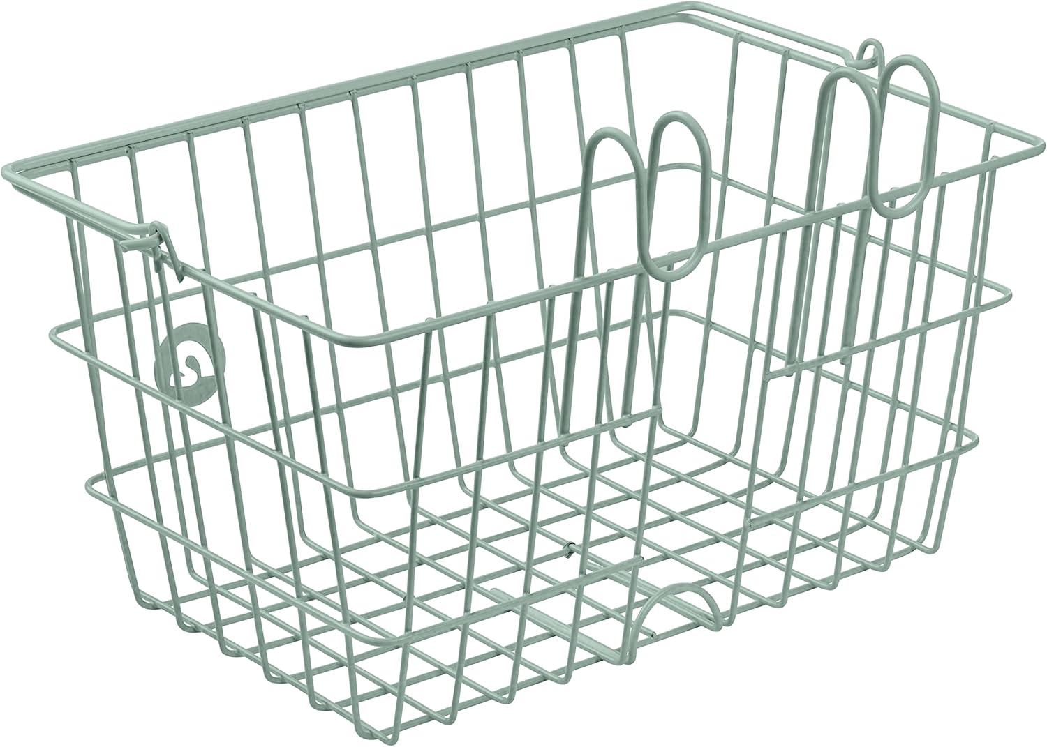 Retrospec Apollo-Lite Lift-Off Bike Basket – Detachable Steel Handlebar Basket with Carrying Handle for Commuting, Shopping & Beach Trips – 14.5in x 9.5in Weather-Resistant Biking Gear(Matcha)
