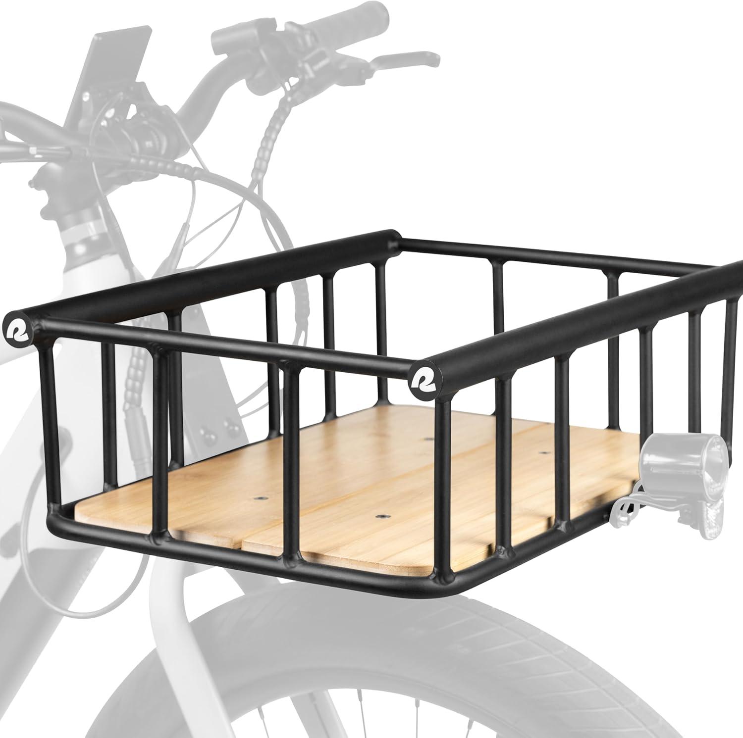 Retrospec Tote & Tote Plus Ebike Basket Lightweight, Aluminum Front Basket for Electric Bikes(Black)