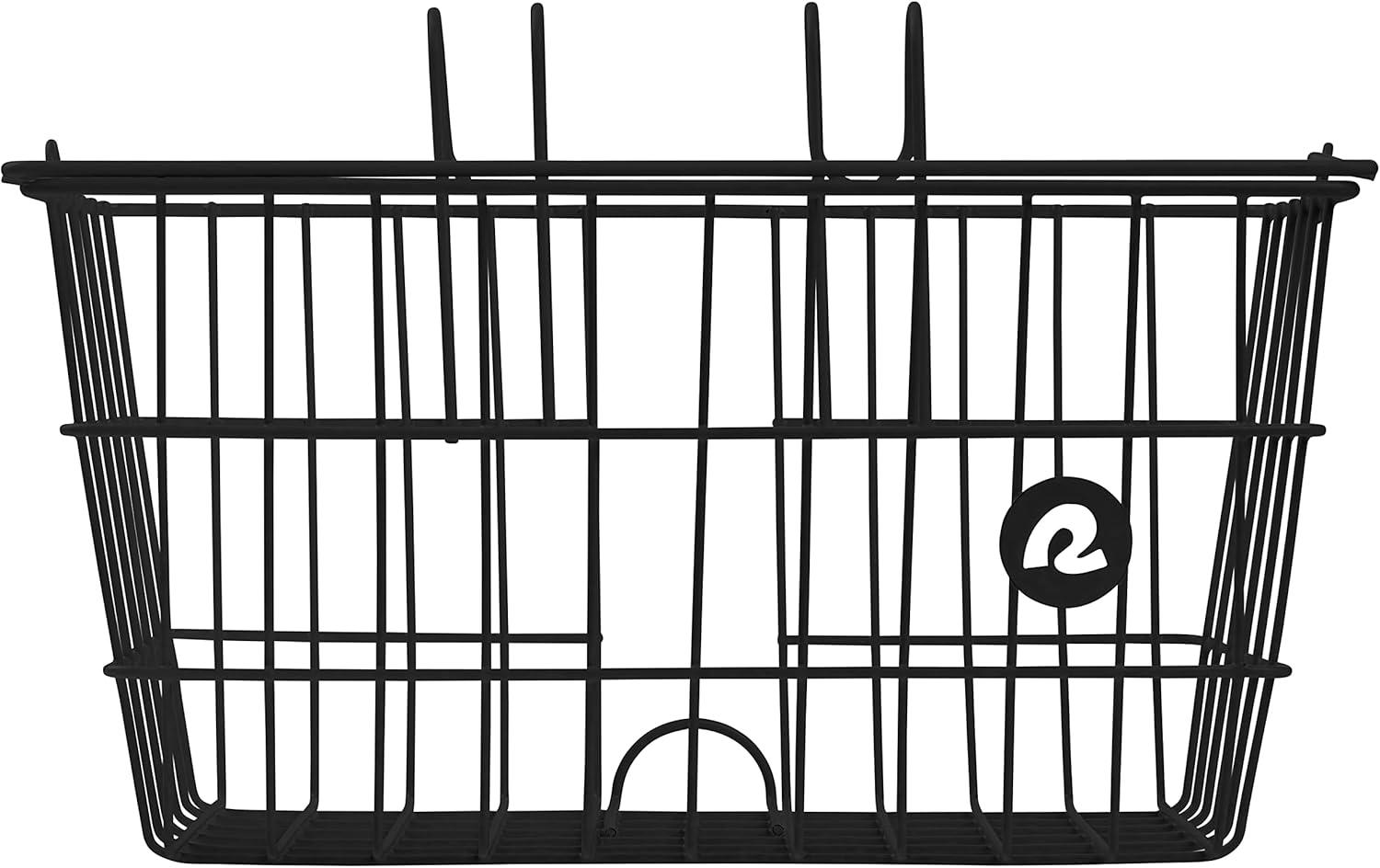 Retrospec Apollo-Lite Lift-Off Bike Basket – Detachable Steel Handlebar Basket with Carrying Handle for Commuting, Shopping & Beach Trips – 14.5in x 9.5in Weather-Resistant Biking Gear(Black)