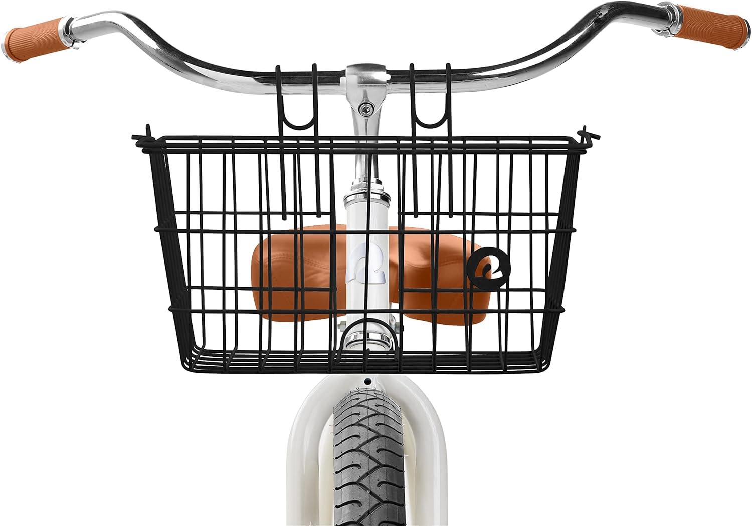 Retrospec Apollo-Lite Lift-Off Bike Basket – Detachable Steel Handlebar Basket with Carrying Handle for Commuting, Shopping & Beach Trips – 14.5in x 9.5in Weather-Resistant Biking Gear(Black)