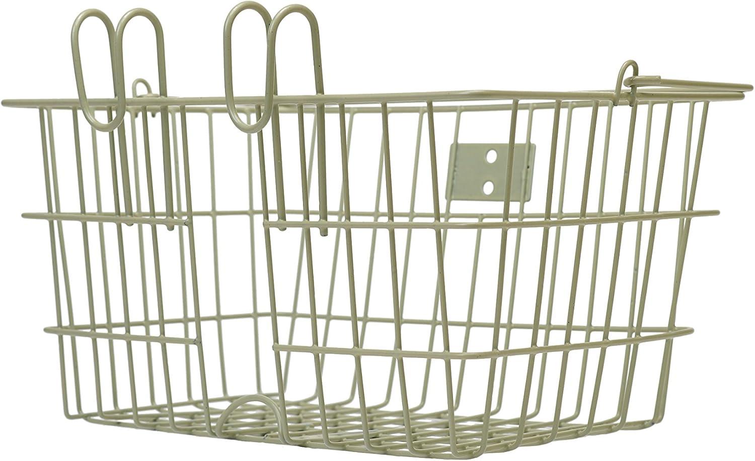 Retrospec Apollo-Lite Lift-Off Bike Basket – Detachable Steel Handlebar Basket with Carrying Handle for Commuting, Shopping & Beach Trips – 14.5in x 9.5in Weather-Resistant Biking Gear(Moss Green)