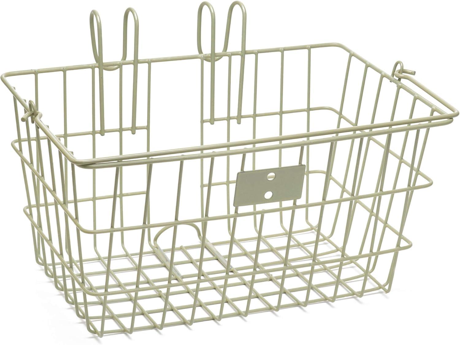 Retrospec Apollo-Lite Lift-Off Bike Basket – Detachable Steel Handlebar Basket with Carrying Handle for Commuting, Shopping & Beach Trips – 14.5in x 9.5in Weather-Resistant Biking Gear(Moss Green)