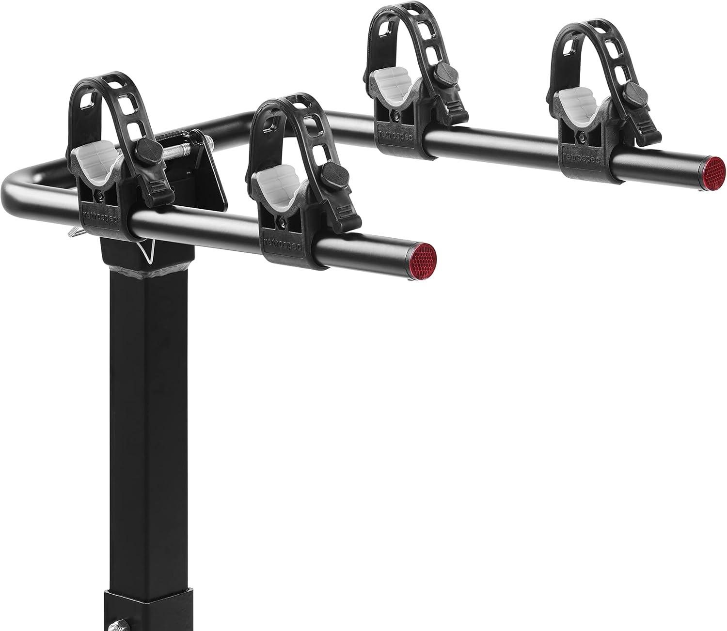 Retrospec Lenox 2-5 – Bike Hitch Rack for Cars, Trucks, SUVs with 2 Hitch | Foldable Steel Frame with Anti-Rattle Adapter, Tie Down Cradles and Straps – Fits Most Frames(Black)