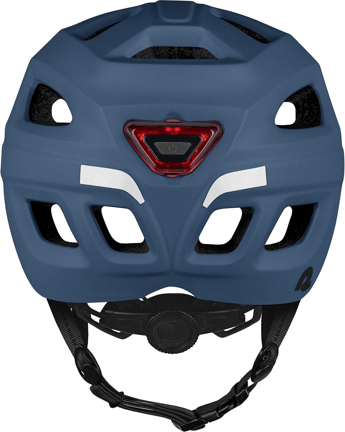 Retrospec Lennon Adult Bike Helmet with LED Safety Light Adjustable Dial & Removable Visor – Adjustable Bicycle Cycling Helmet for Men & Women(Matte Navy)