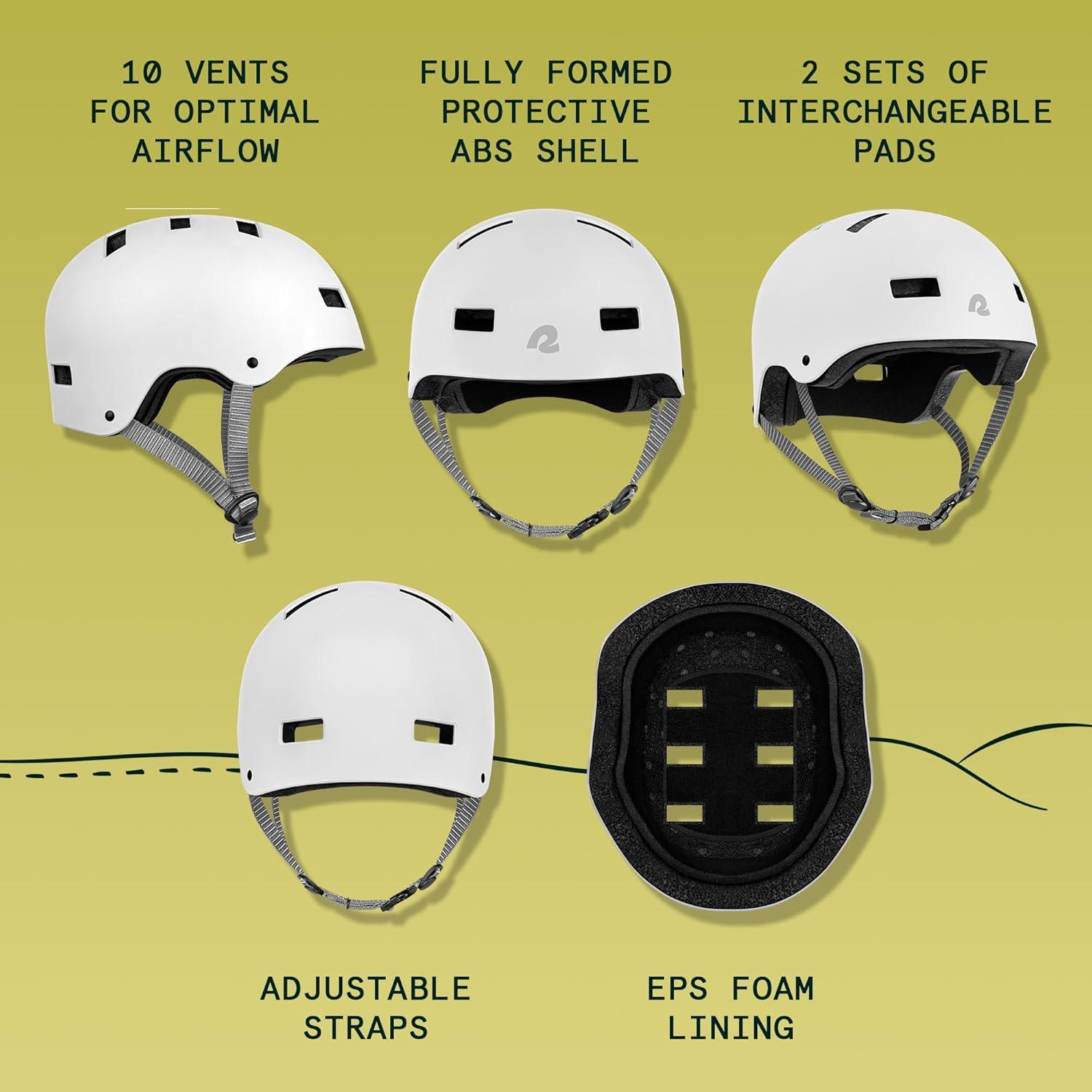 Retrospec Dakota Adult Bike Helmet for Men & Women – Multi-Sport Protection with ABS Shell, EPS Foam, 10 Vents & Removable Washable Padding for BMX, Skating, Scooter and Skate – Helmets for Adults(Matte White)