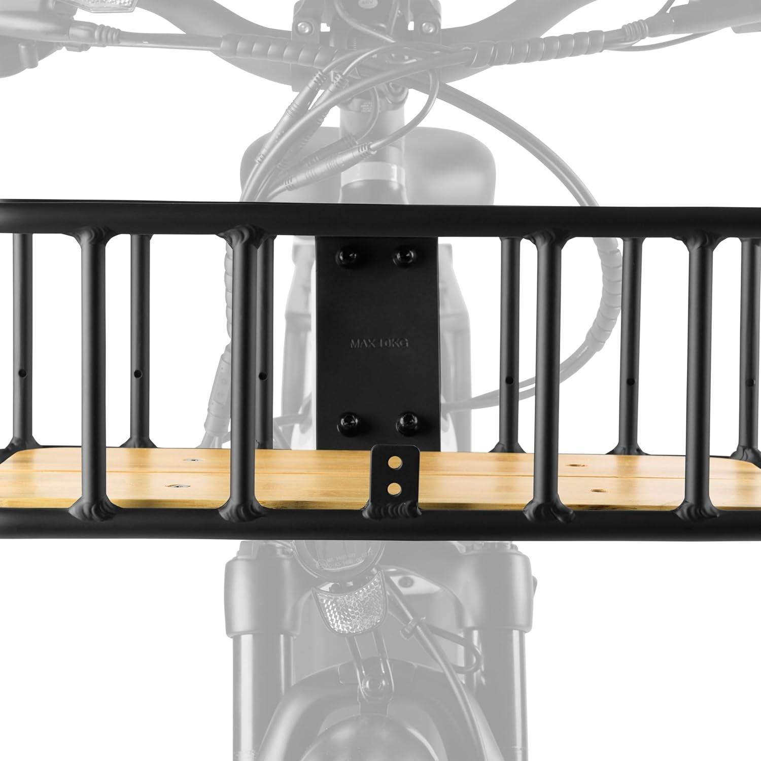 Retrospec Tote & Tote Plus Ebike Basket Lightweight, Aluminum Front Basket for Electric Bikes(Matte Black)