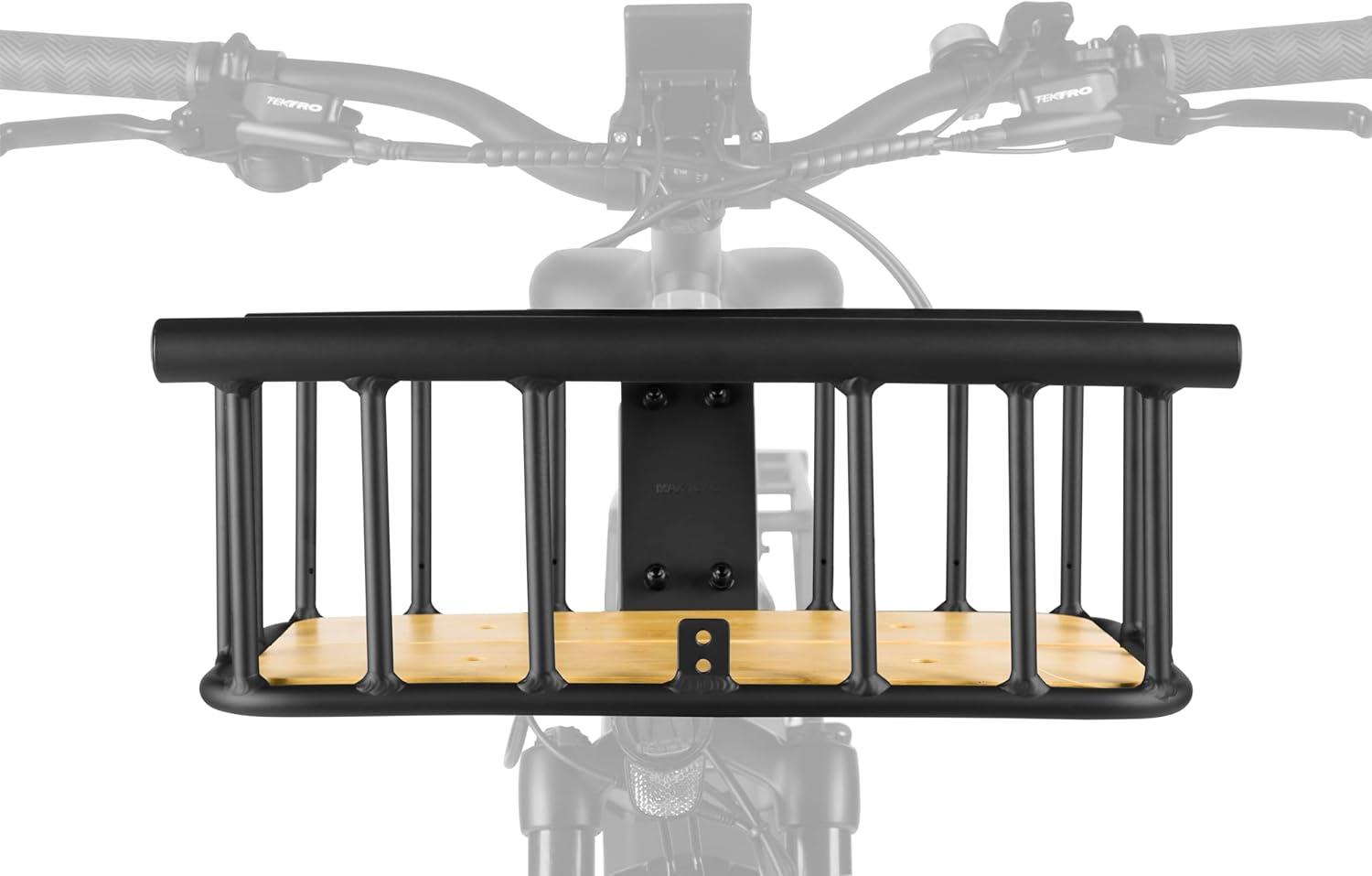 Retrospec Tote & Tote Plus Ebike Basket Lightweight, Aluminum Front Basket for Electric Bikes(Matte Black)