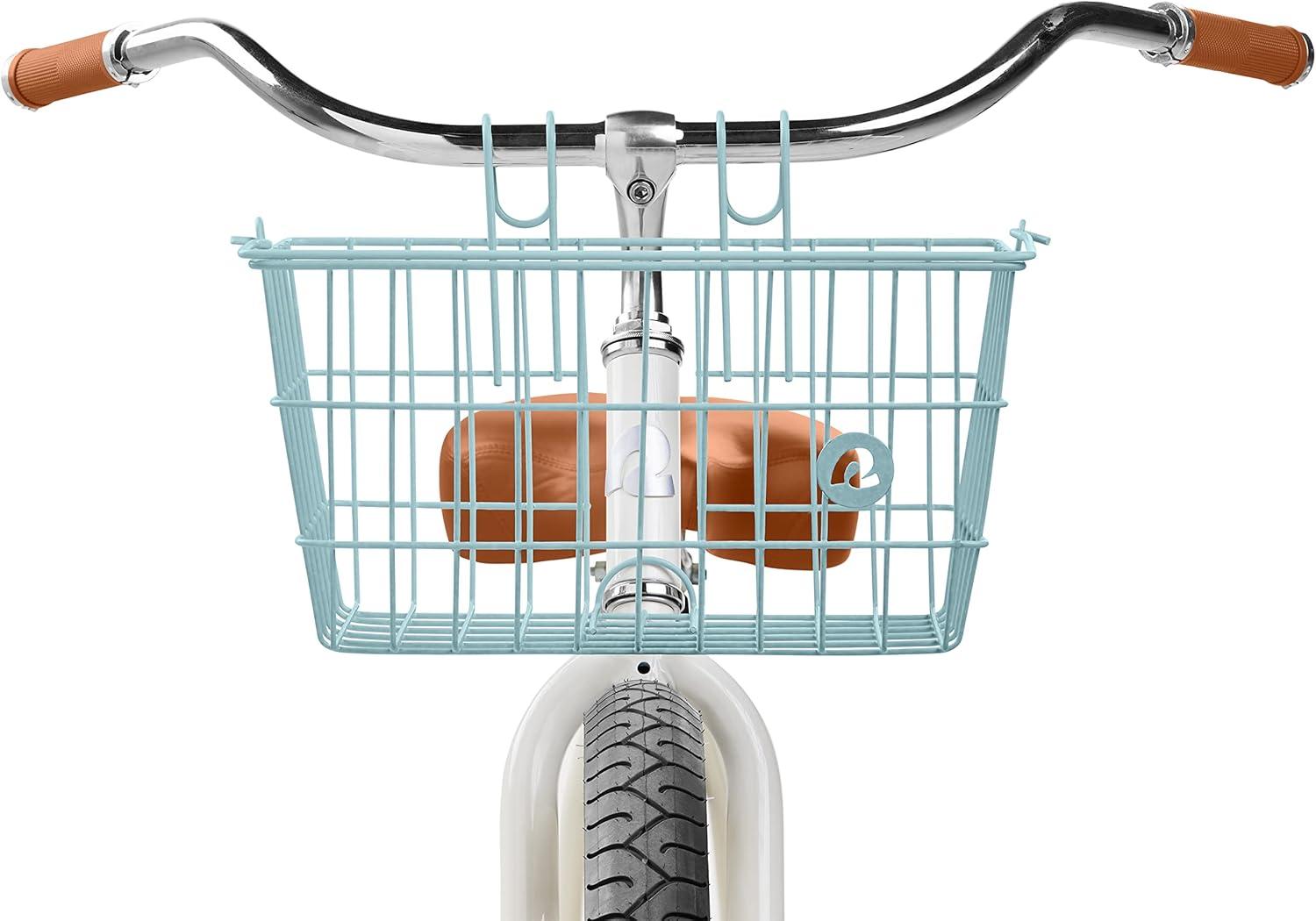 Retrospec Apollo-Lite Lift-Off Bike Basket – Detachable Steel Handlebar Basket with Carrying Handle for Commuting, Shopping & Beach Trips – 14.5in x 9.5in Weather-Resistant Biking Gear(Cool Mint)