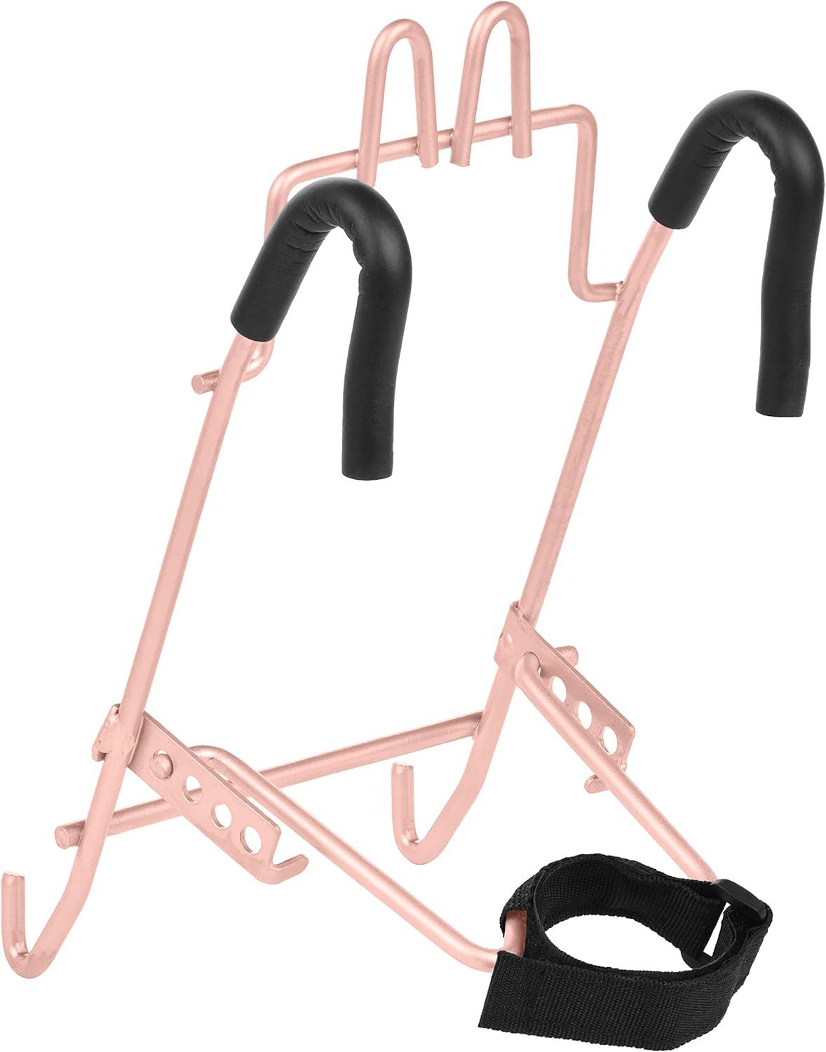 Retrospec Apollo Detachable Front Bike Basket Steel Half-Mesh with Integrated Detachable Hooks and Built-In Handle, Easy Assembly and Portability for Bicycles(Blush)